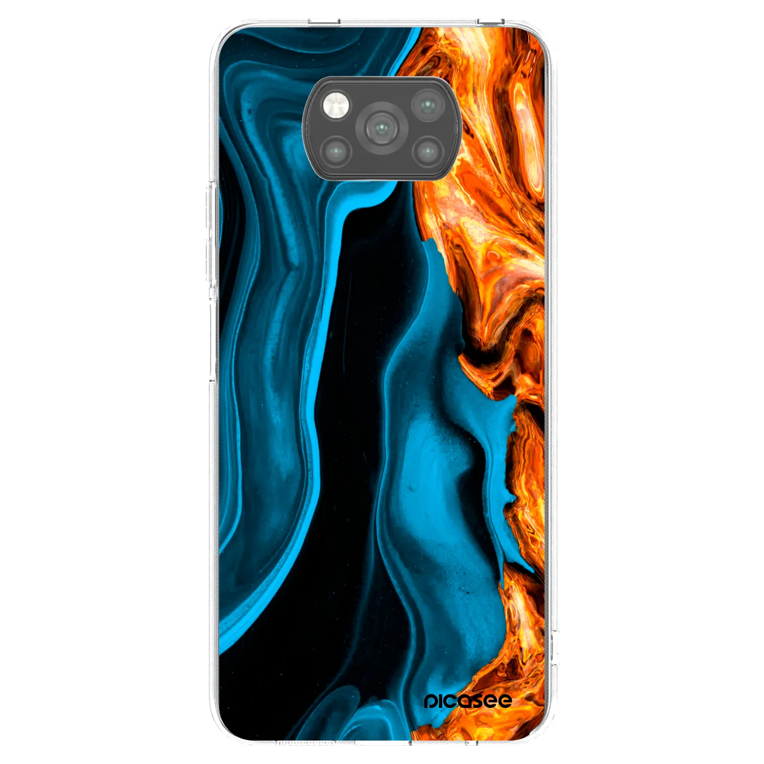 Picasee Μαύρη θήκη σιλικόνης για Xiaomi Poco X3 - Gold blue