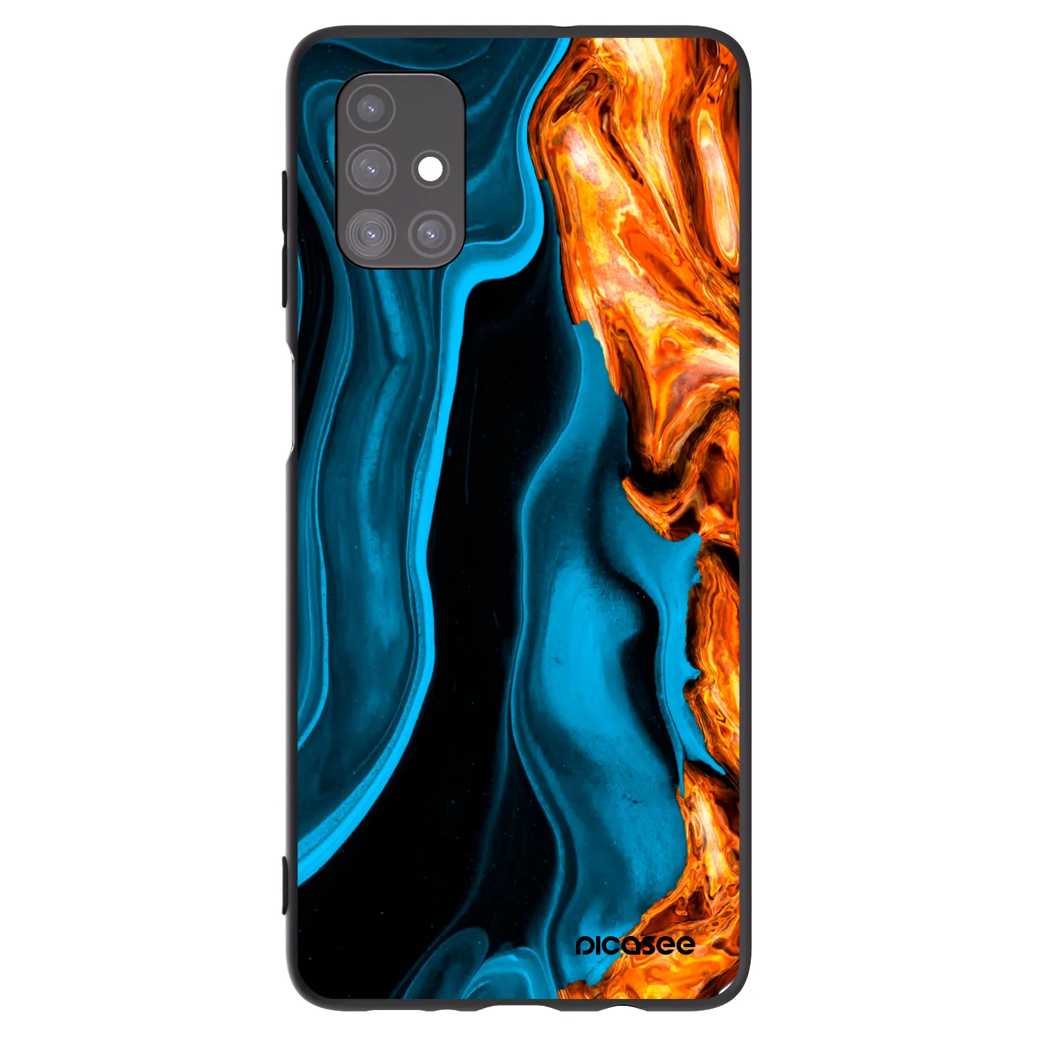 Picasee Μαύρη θήκη σιλικόνης για Samsung Galaxy M51 M515F - Gold blue