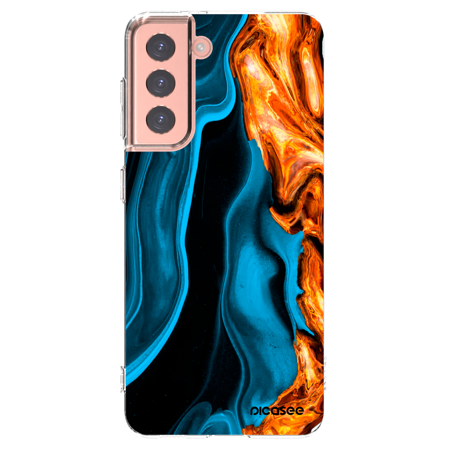 Picasee διαφανής θήκη σιλικόνης Samsung Galaxy S21 5G G991B - Gold blue