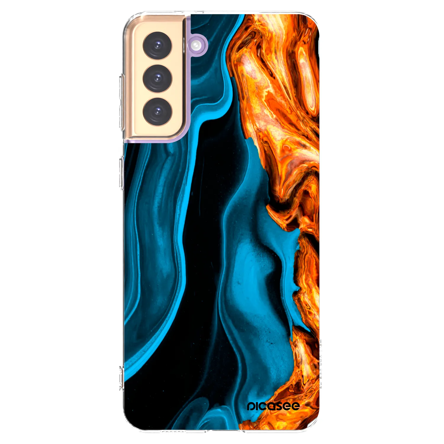Picasee διαφανής θήκη σιλικόνης Samsung Galaxy S21+ 5G G996F - Gold blue