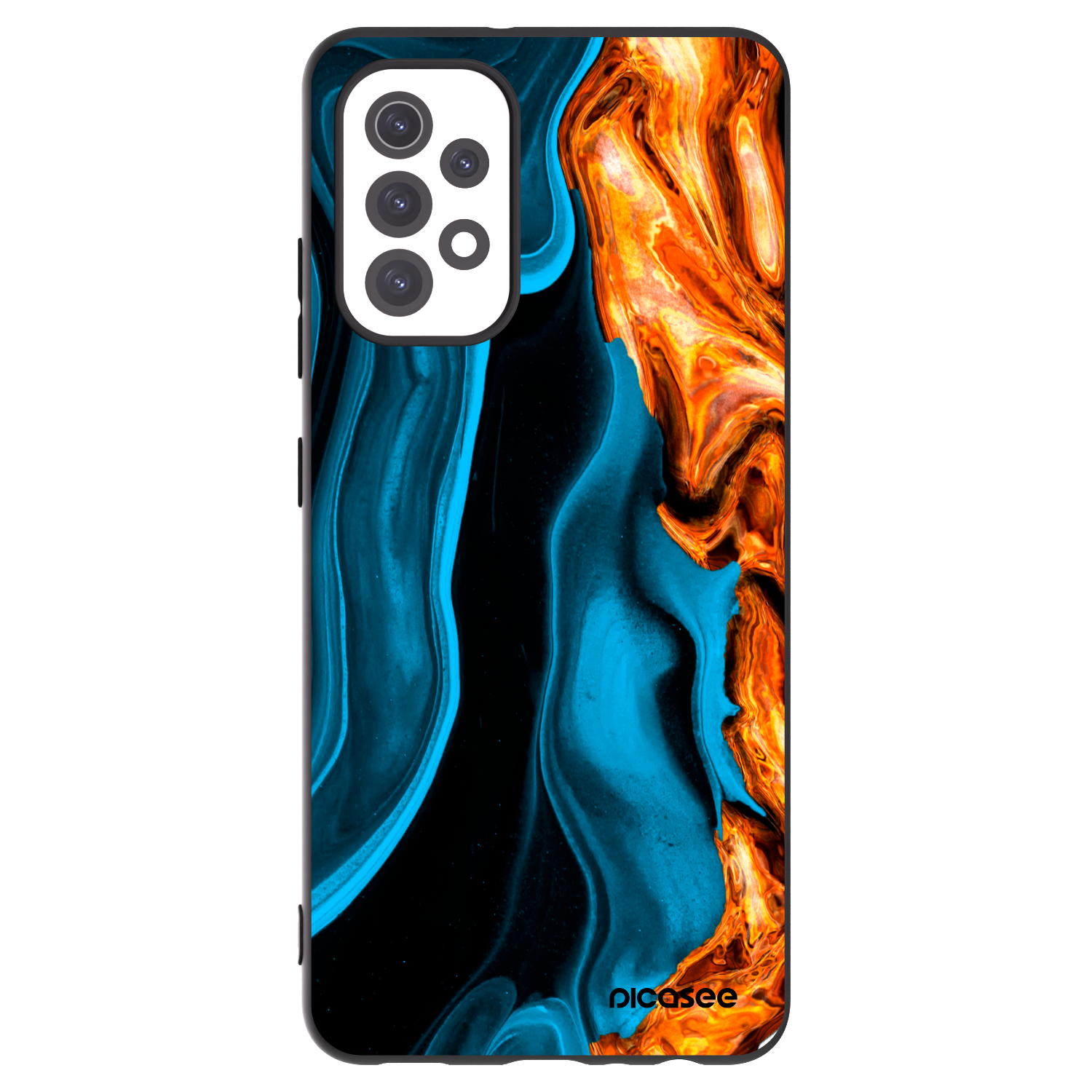 Picasee Μαύρη θήκη σιλικόνης για Samsung Galaxy A32 5G A326B - Gold blue