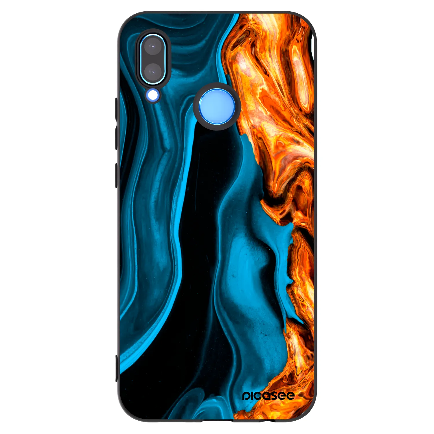 Picasee Μαύρη θήκη σιλικόνης για Huawei P20 Lite - Gold blue
