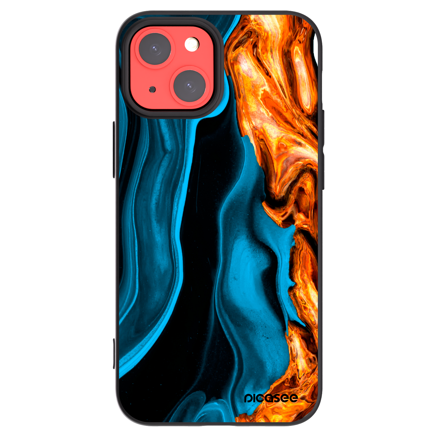 Picasee Μαύρη θήκη σιλικόνης για Apple iPhone 13 mini - Gold blue