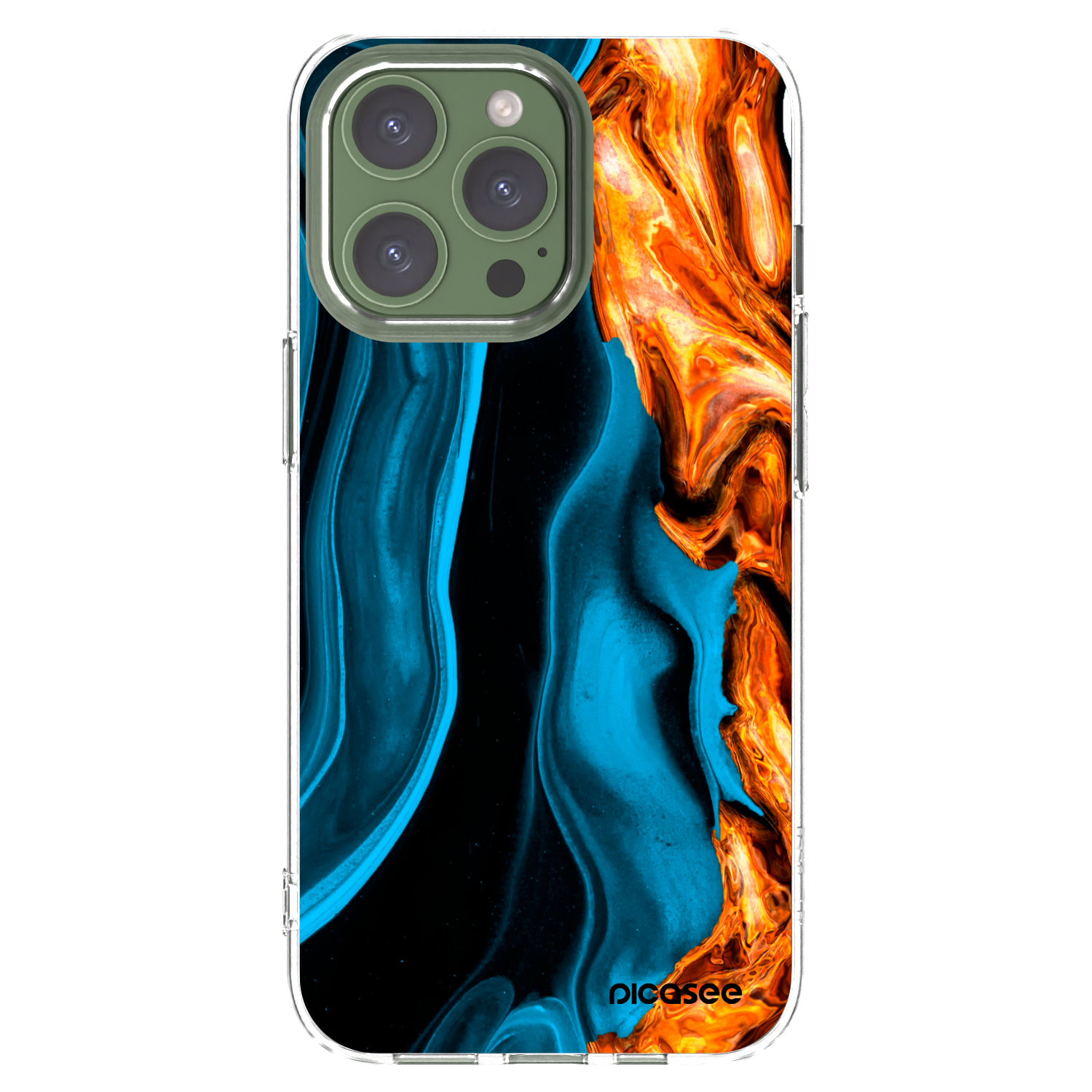 Picasee διαφανής θήκη σιλικόνης Apple iPhone 13 Pro - Gold blue