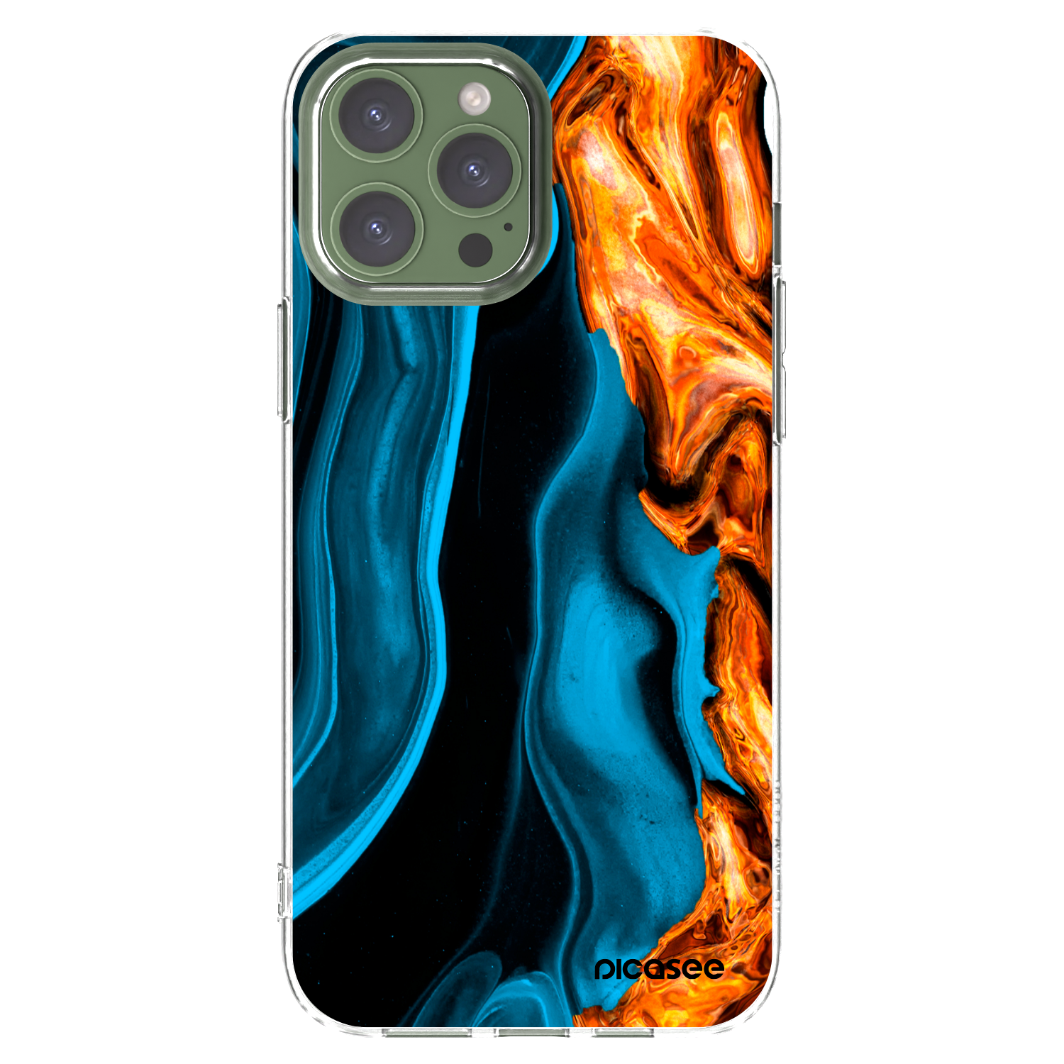 Picasee διαφανής θήκη σιλικόνης Apple iPhone 13 Pro Max - Gold blue