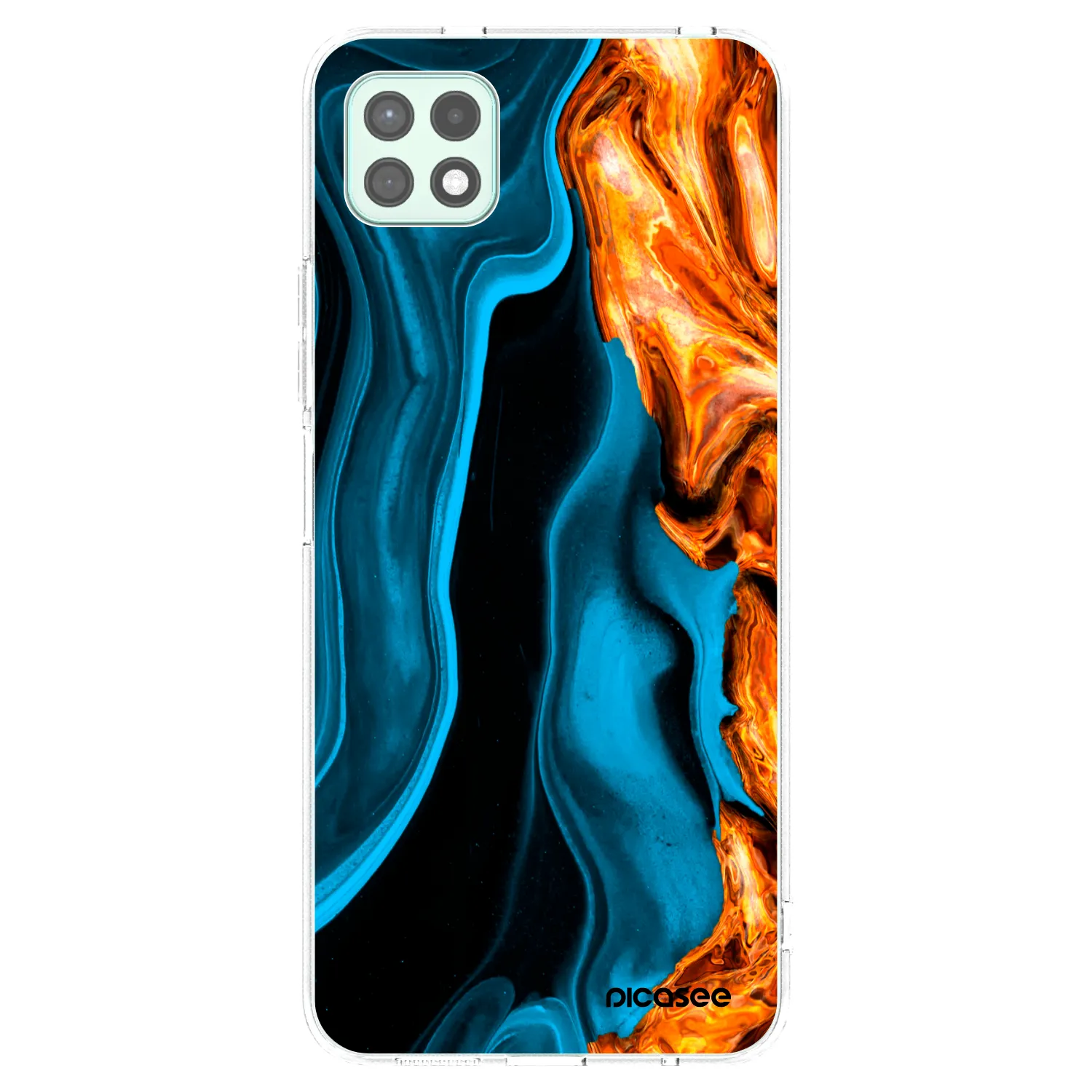 Picasee διαφανής θήκη σιλικόνης Samsung Galaxy A22 A226B 5G - Gold blue
