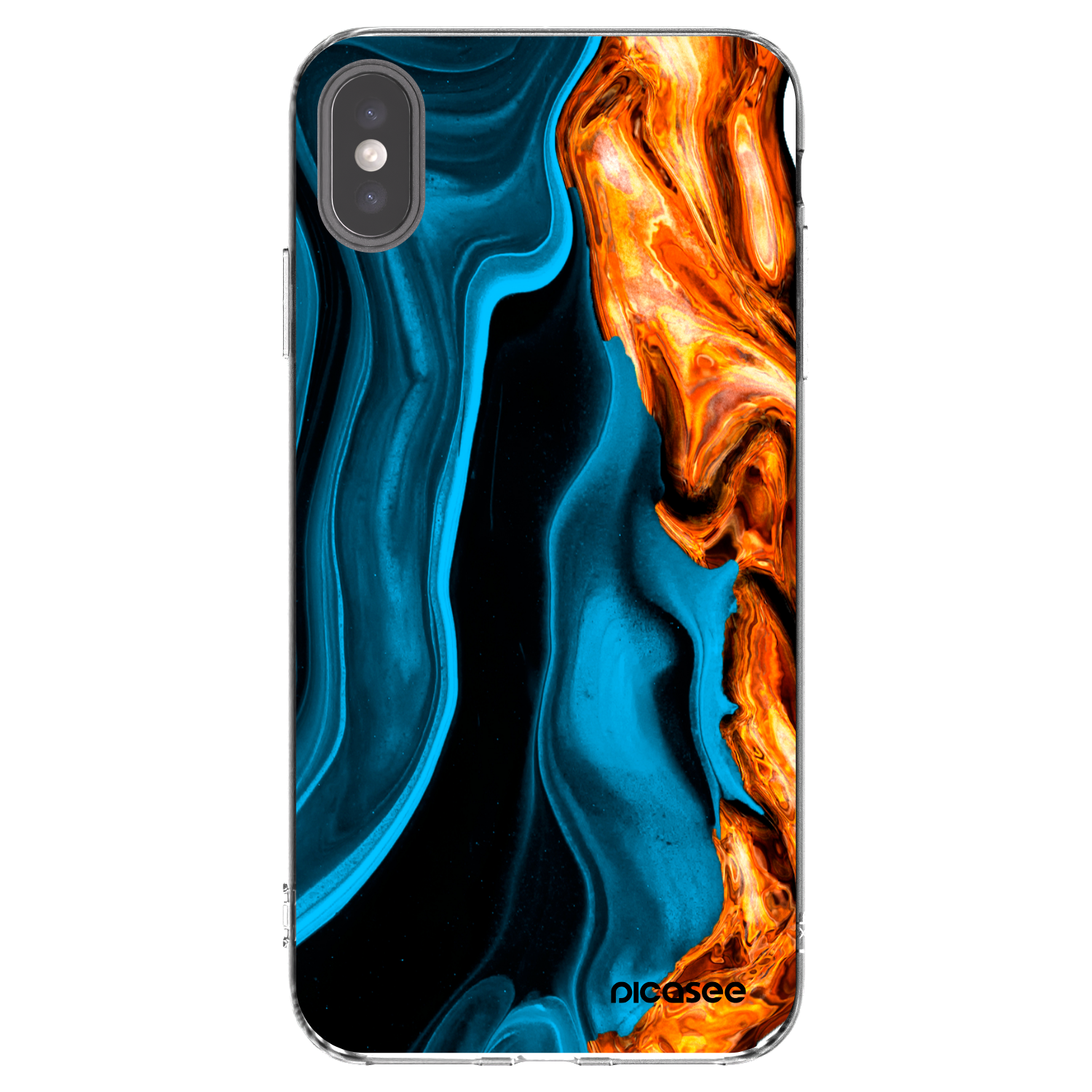 Picasee διαφανής θήκη σιλικόνης Apple iPhone XS Max - Gold blue