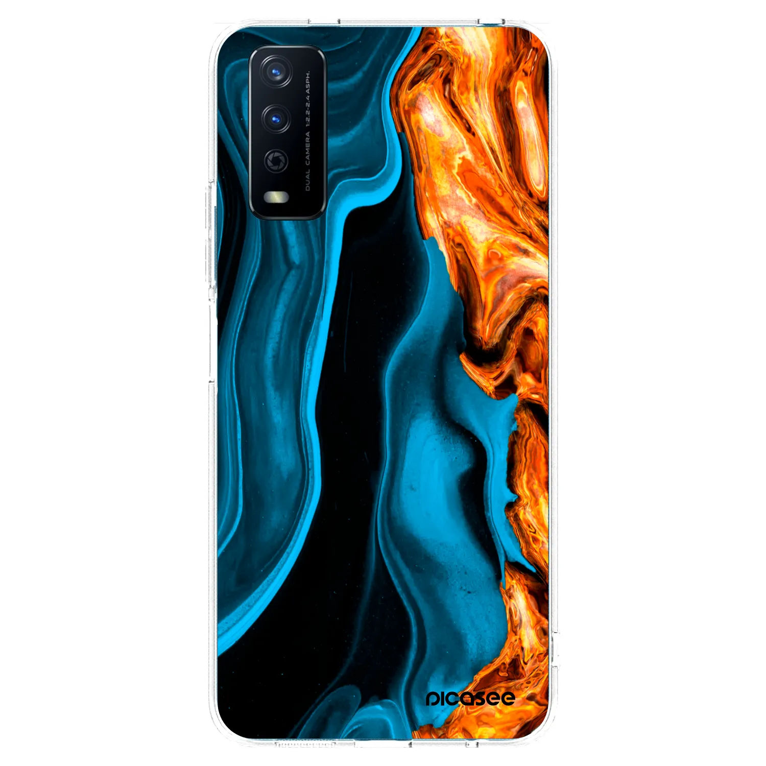 Picasee διαφανής θήκη σιλικόνης Vivo Y11s - Gold blue