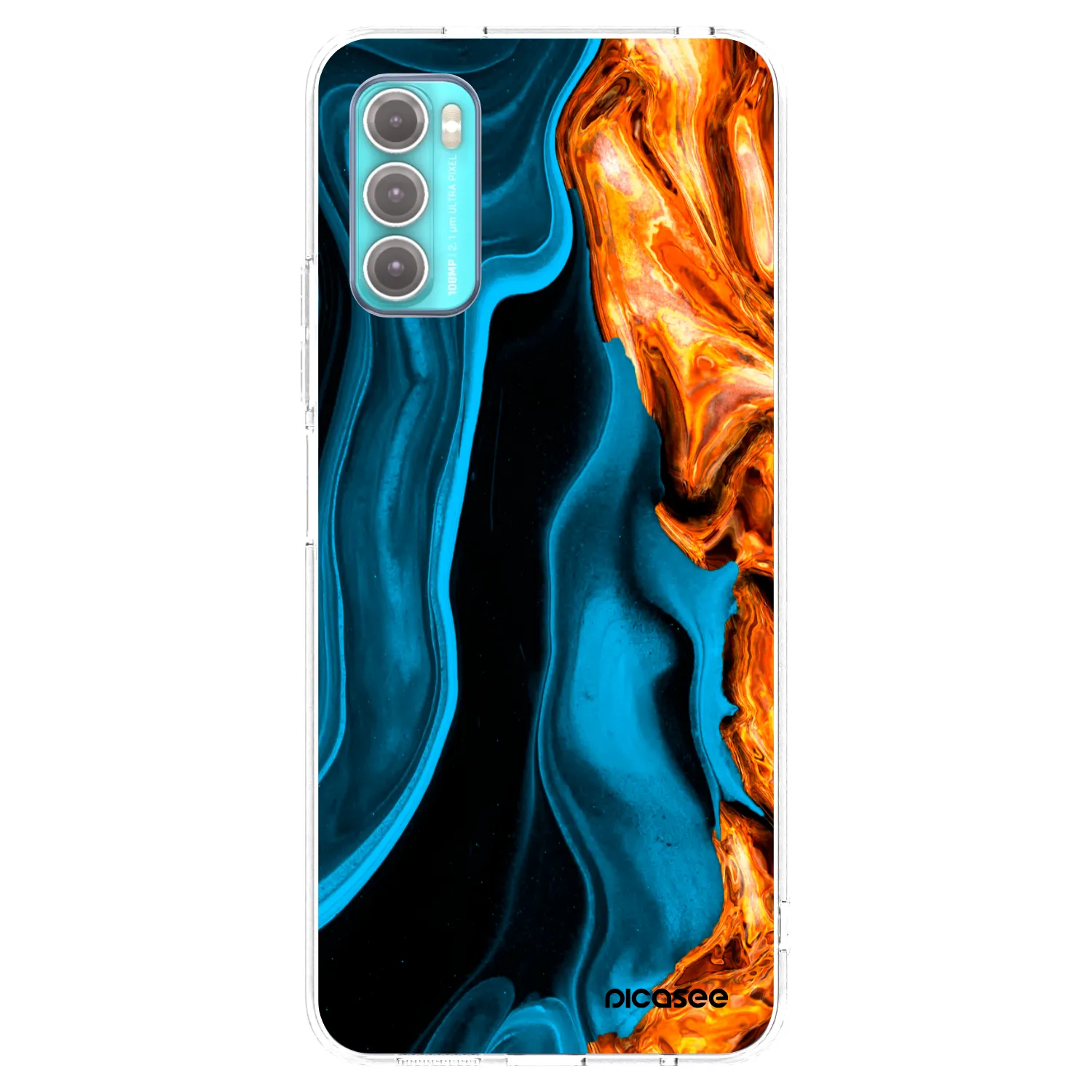Picasee διαφανής θήκη σιλικόνης Motorola Moto G60 - Gold blue