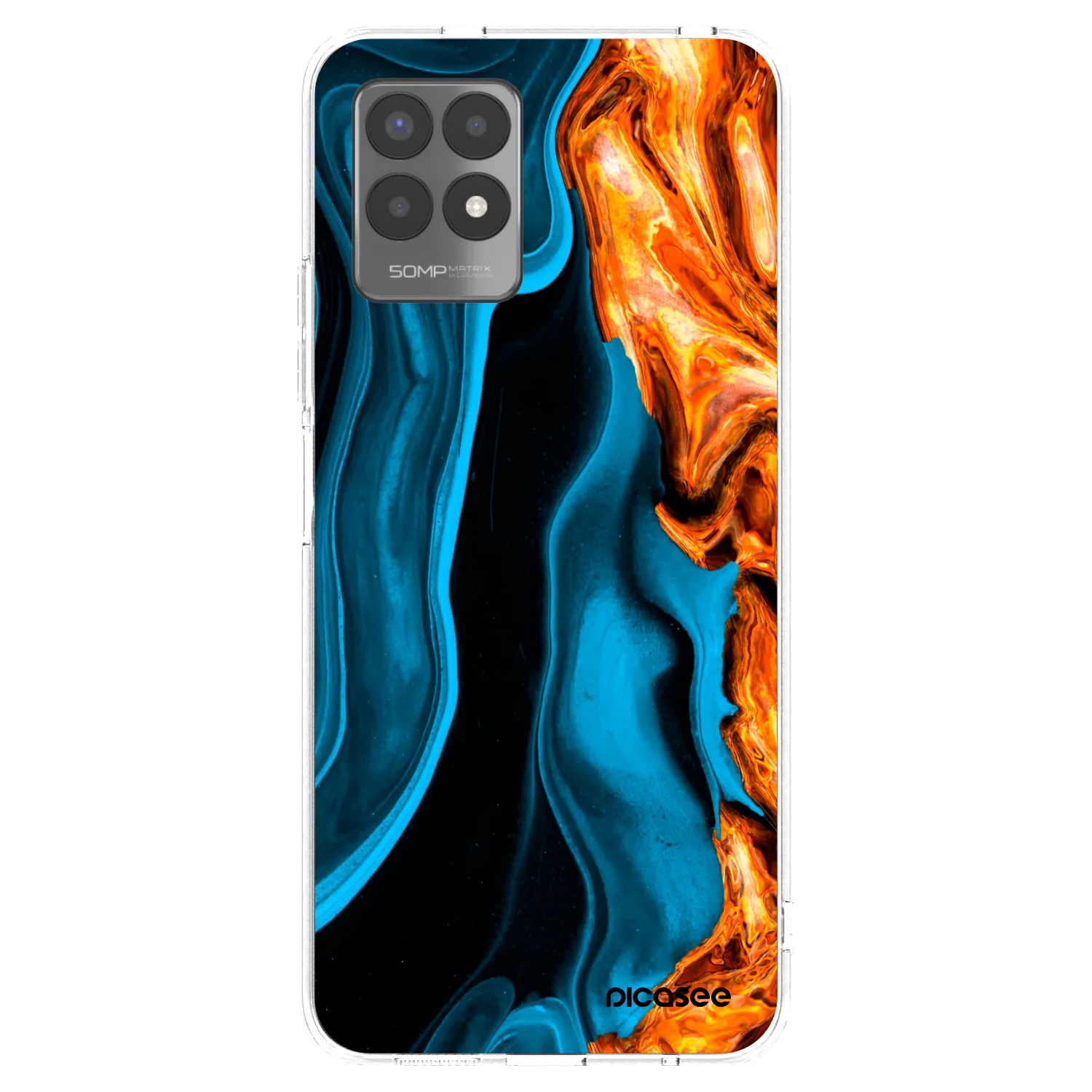 Picasee διαφανής θήκη σιλικόνης Realme 8i - Gold blue