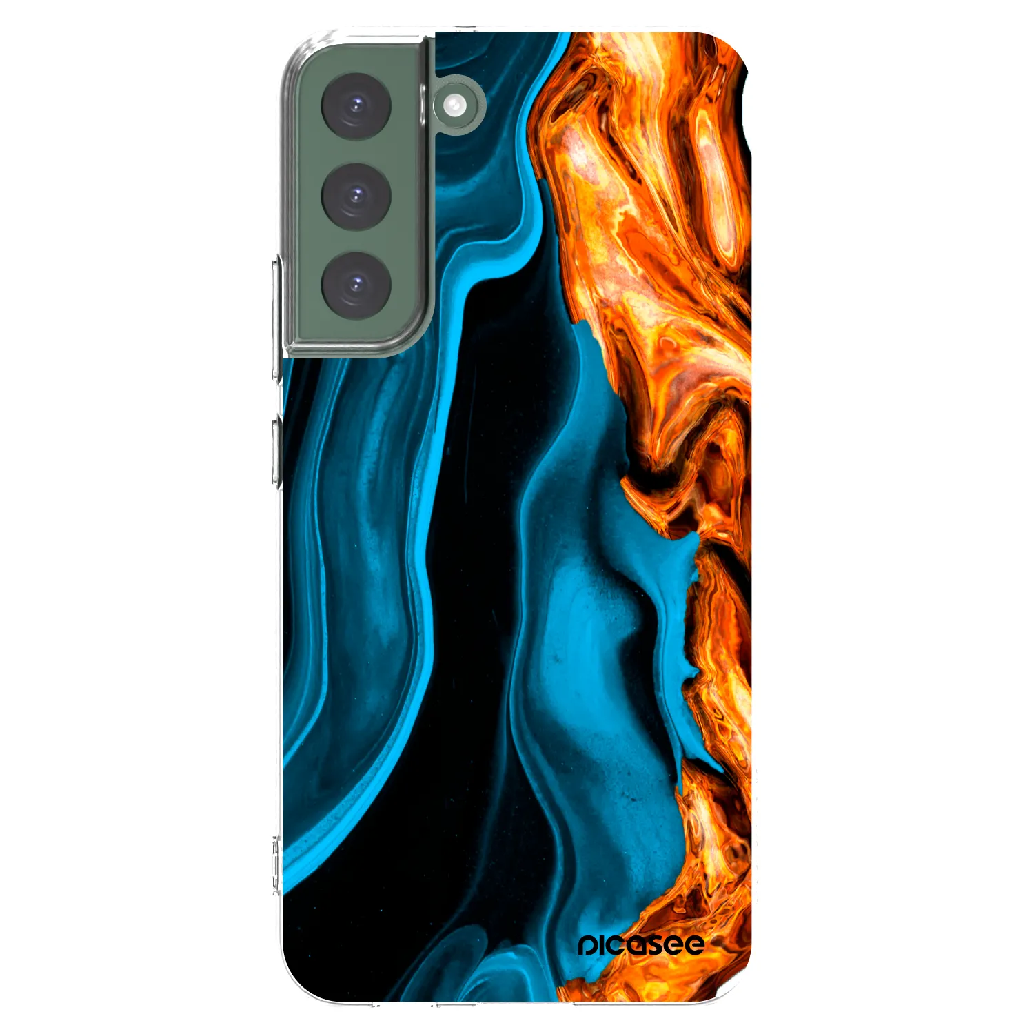 Picasee διαφανής θήκη σιλικόνης Samsung Galaxy S22+ 5G - Gold blue