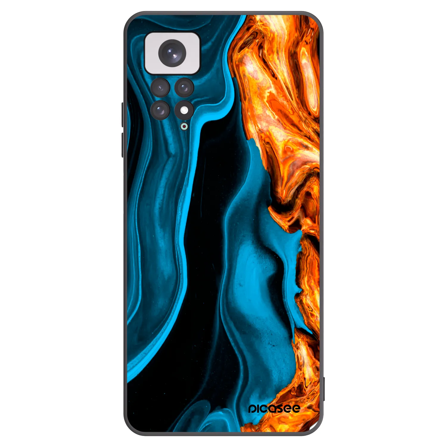 Picasee Μαύρη θήκη σιλικόνης για Xiaomi Redmi Note 11 - Gold blue