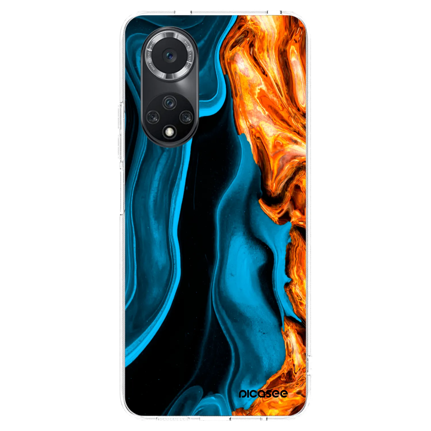 Picasee διαφανής θήκη σιλικόνης Huawei Nova 9 SE - Gold blue