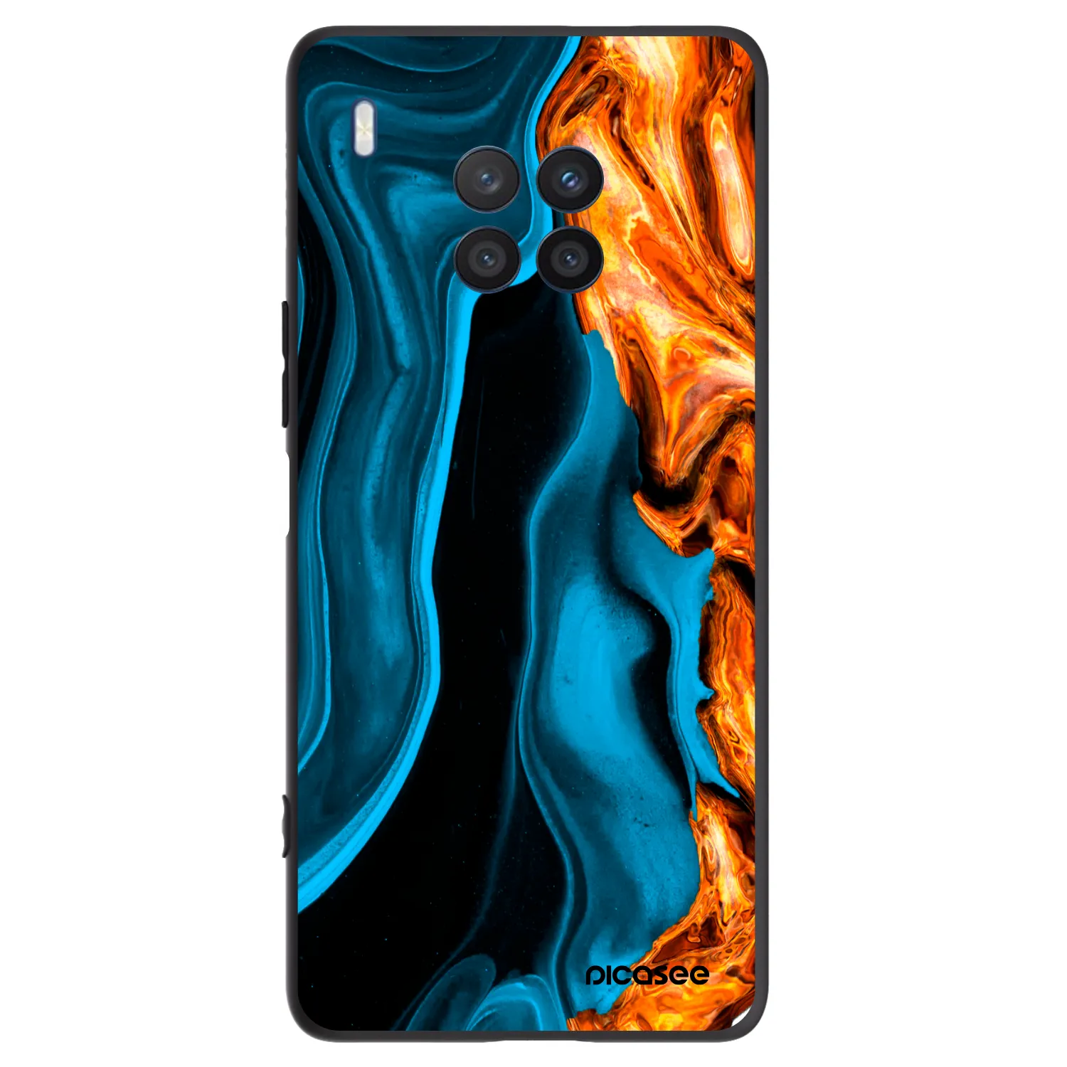 Picasee Μαύρη θήκη σιλικόνης για Honor 50 Lite - Gold blue