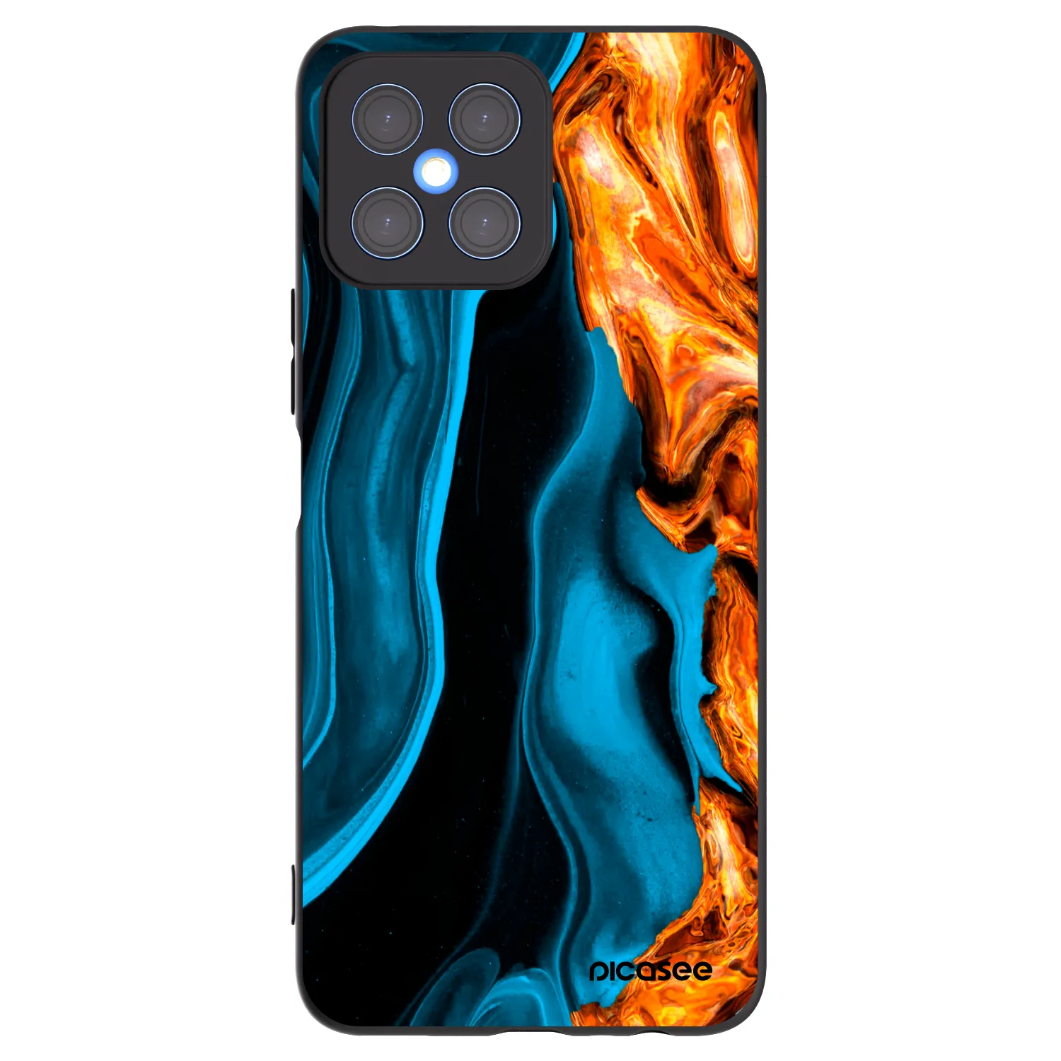 Picasee Μαύρη θήκη σιλικόνης για Honor X8 4G - Gold blue