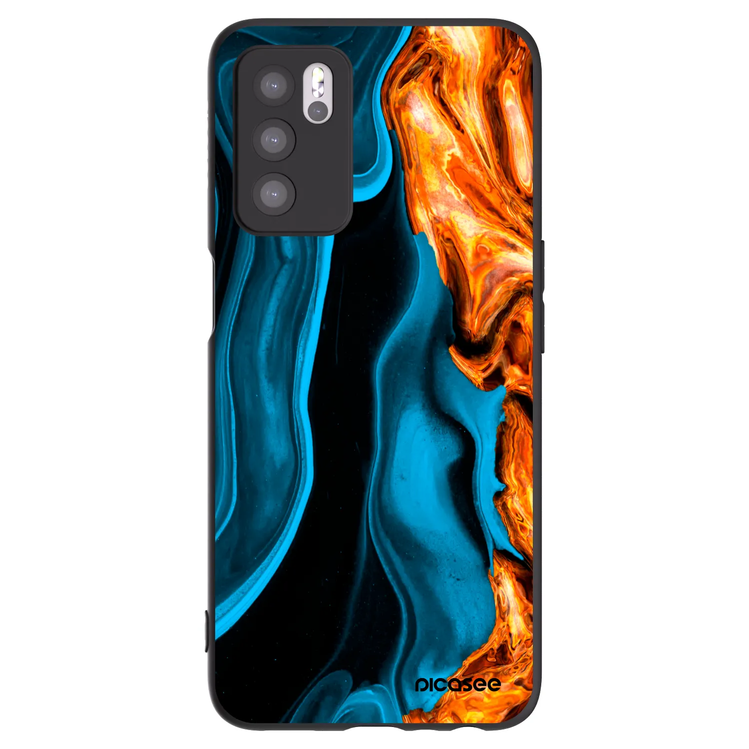 Picasee Μαύρη θήκη σιλικόνης για OPPO A16 - Gold blue