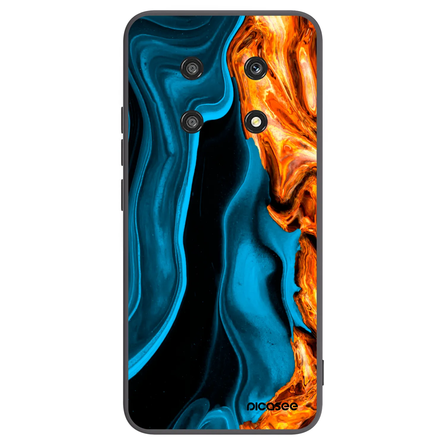 Picasee Μαύρη θήκη σιλικόνης για Honor Magic4 Lite 5G - Gold blue