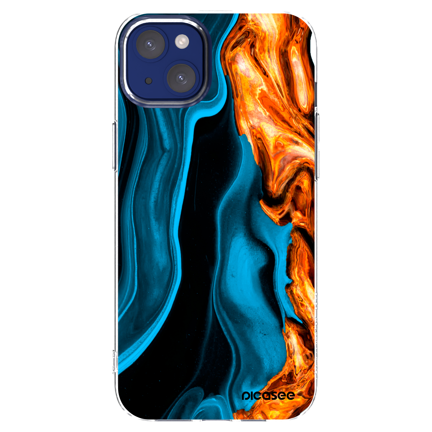 Picasee διαφανής θήκη σιλικόνης Apple iPhone 14 Plus - Gold blue