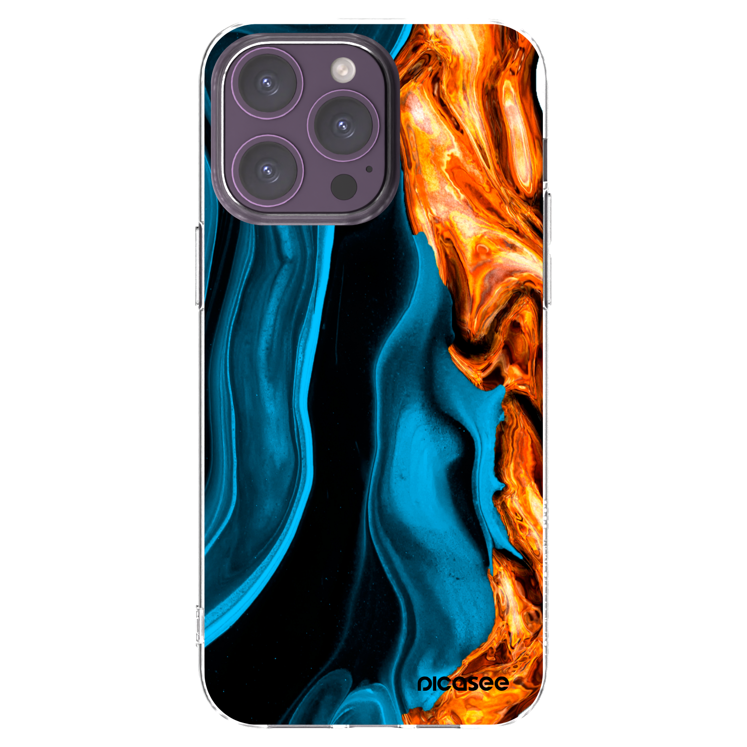 Picasee διαφανής θήκη σιλικόνης Apple iPhone 14 Pro Max - Gold blue