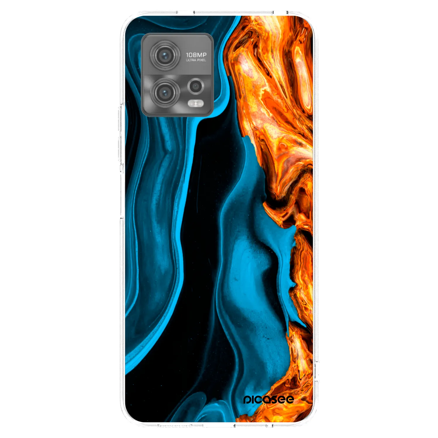 Picasee διαφανής θήκη σιλικόνης Motorola Moto G72 - Gold blue