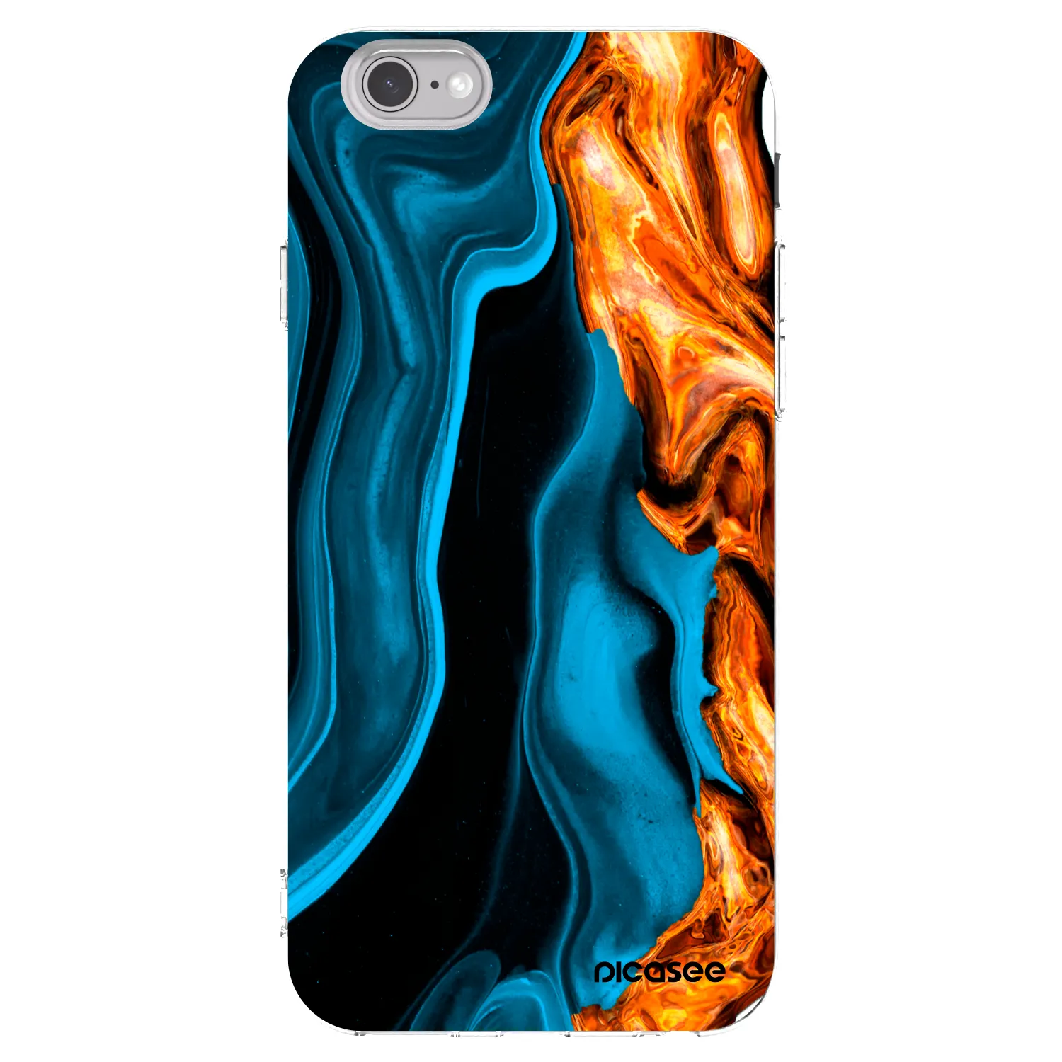 Picasee διαφανής θήκη σιλικόνης Apple iPhone 6/6S - Gold blue