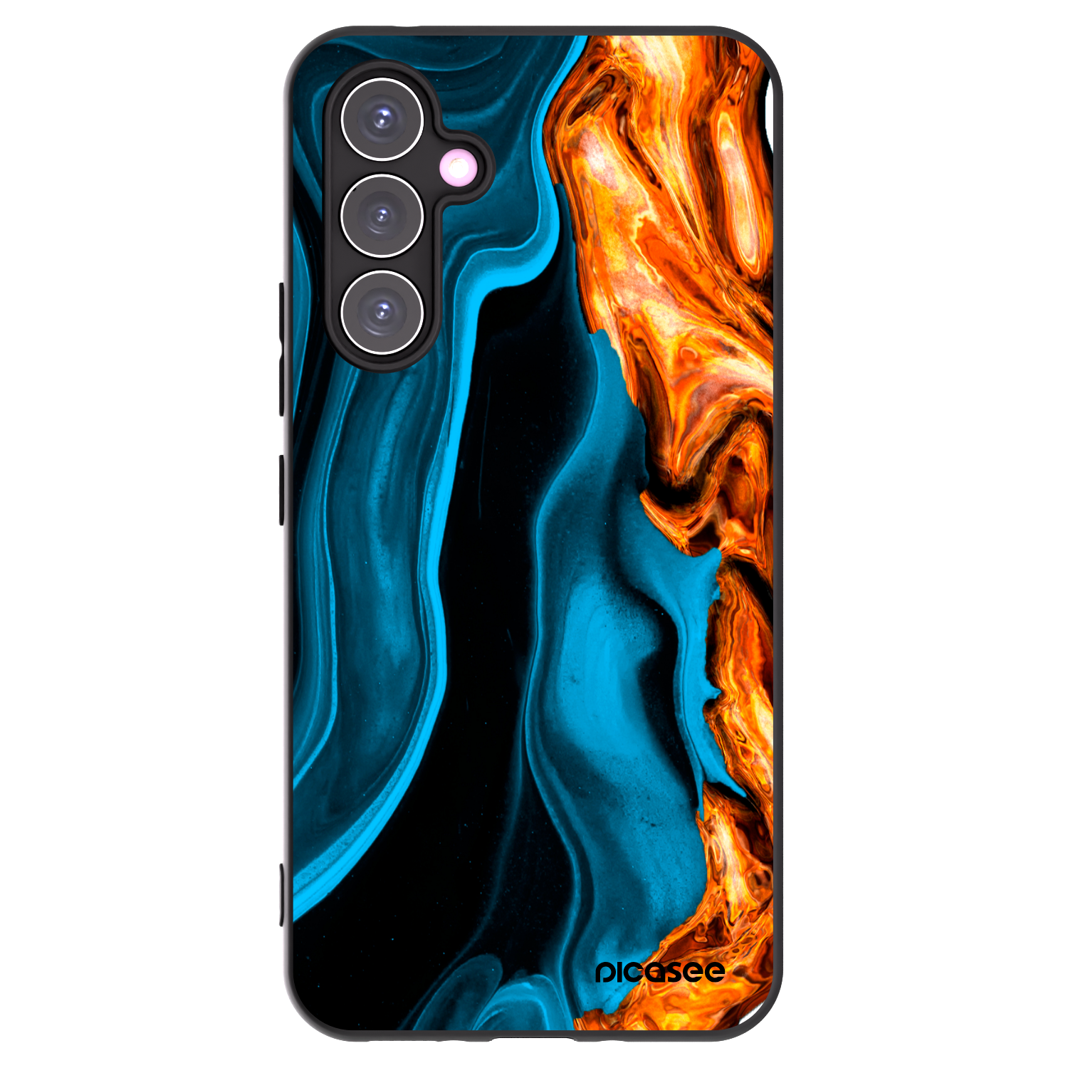 Picasee Μαύρη θήκη σιλικόνης για Samsung Galaxy A54 5G A546B - Gold blue