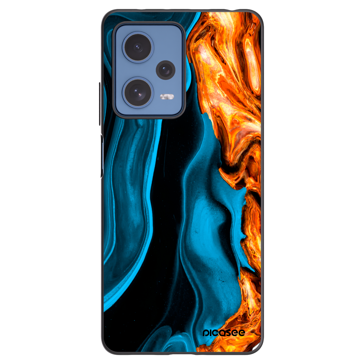 Picasee Μαύρη θήκη σιλικόνης για Xiaomi Redmi Note 12 Pro 5G - Gold blue