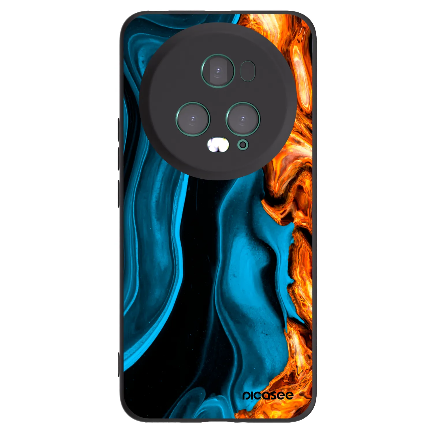 Picasee Μαύρη θήκη σιλικόνης για Honor Magic5 Pro - Gold blue