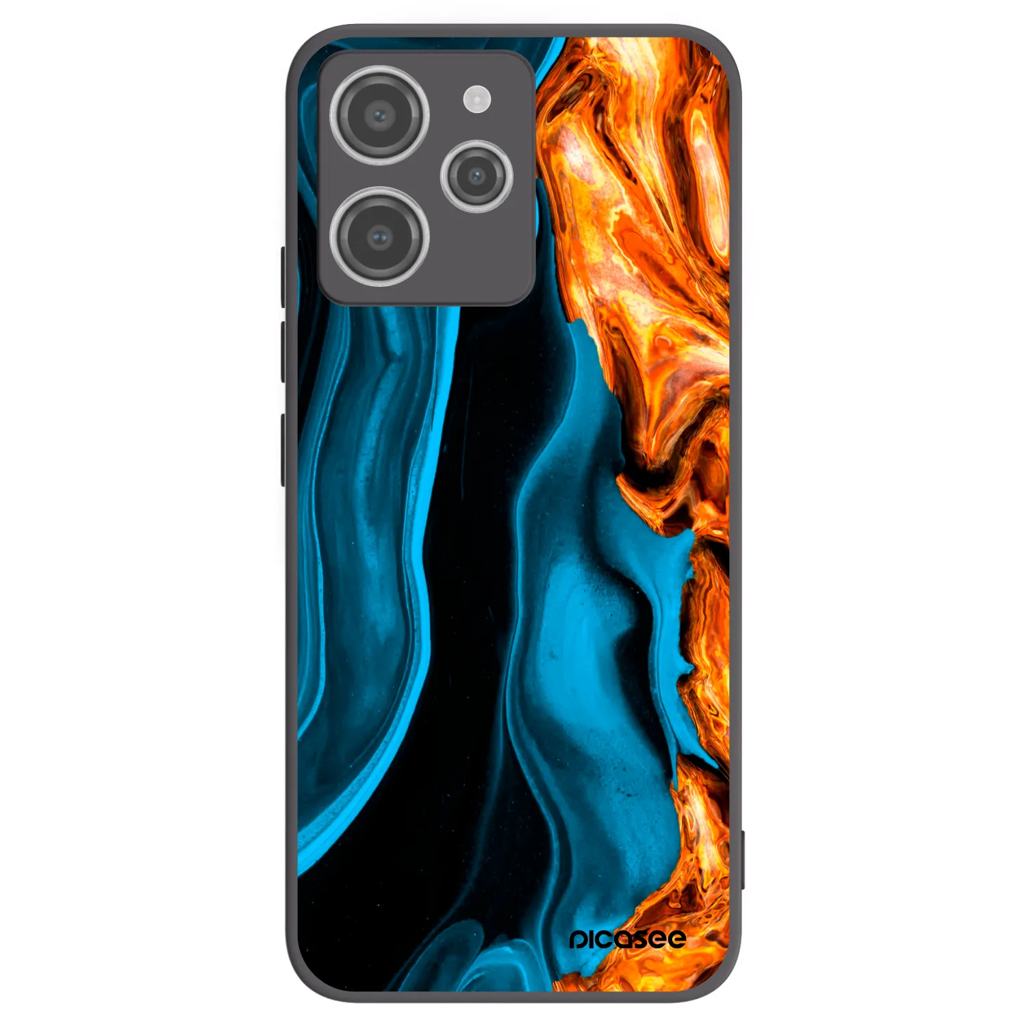 Picasee Μαύρη θήκη σιλικόνης για Xiaomi Redmi 12 4G - Gold blue