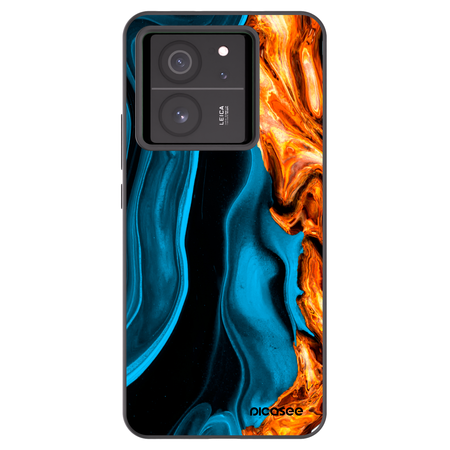 Picasee Μαύρη θήκη σιλικόνης για Xiaomi 13T Pro - Gold blue