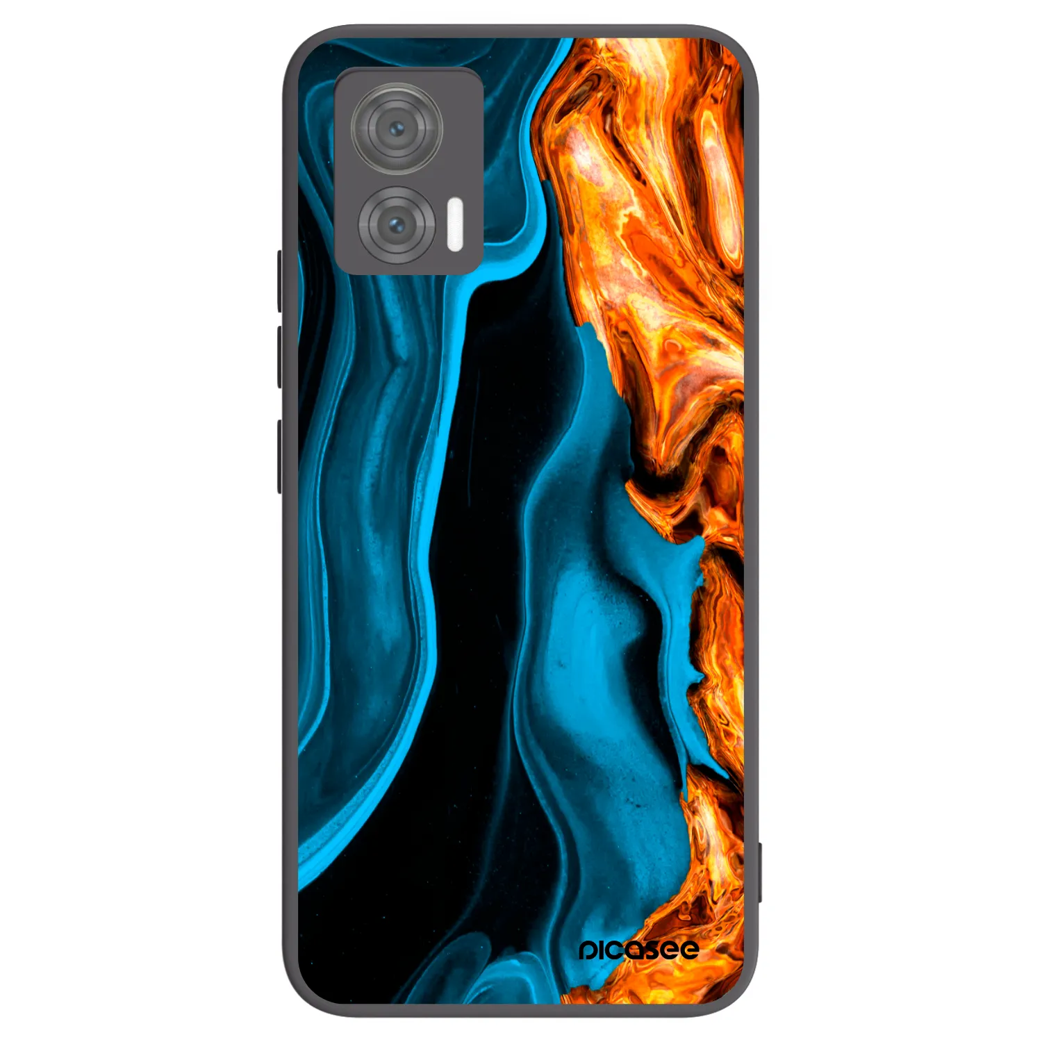 Picasee Μαύρη θήκη σιλικόνης για Motorola Edge 30 Neo - Gold blue