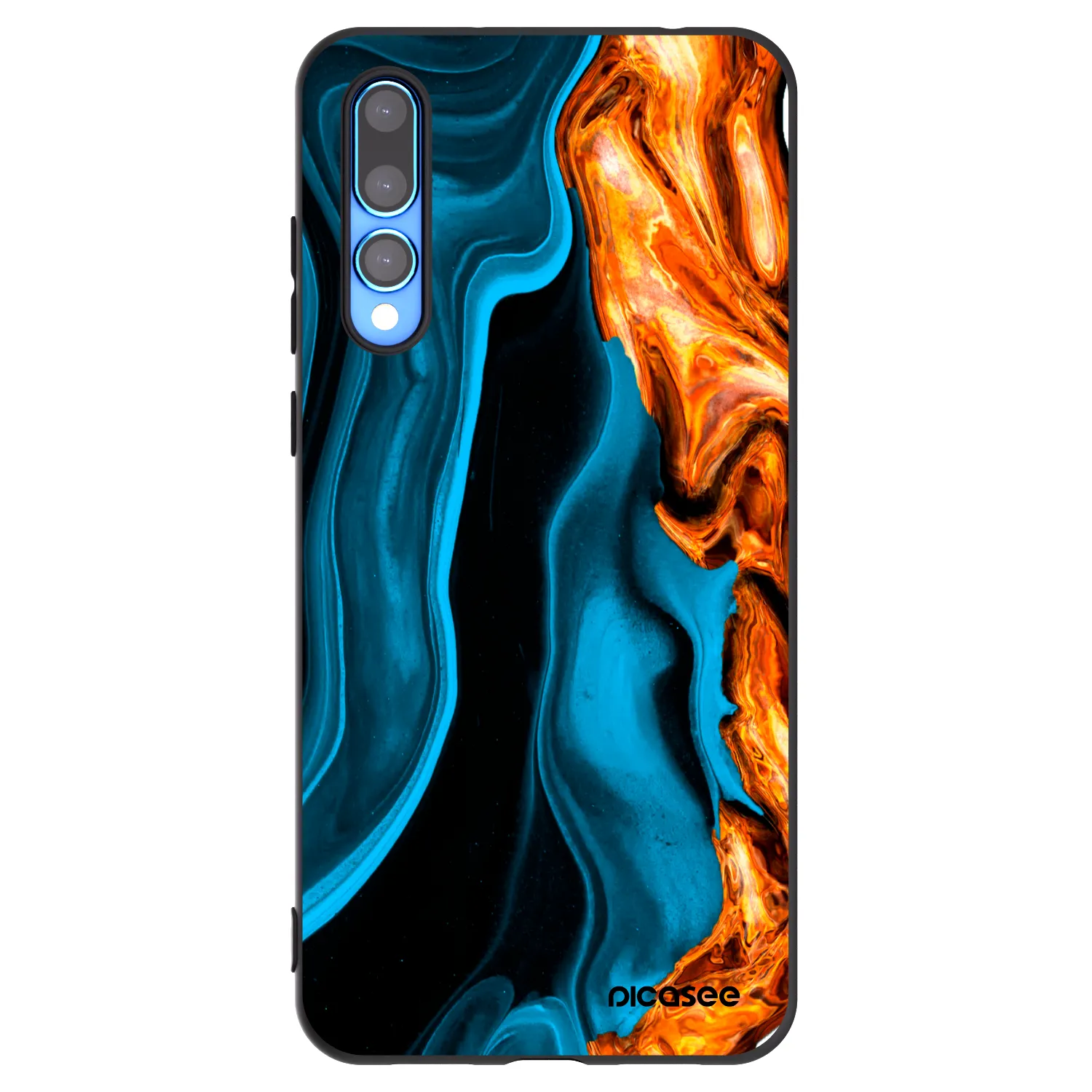 Picasee Μαύρη θήκη σιλικόνης για Huawei P20 Pro - Gold blue