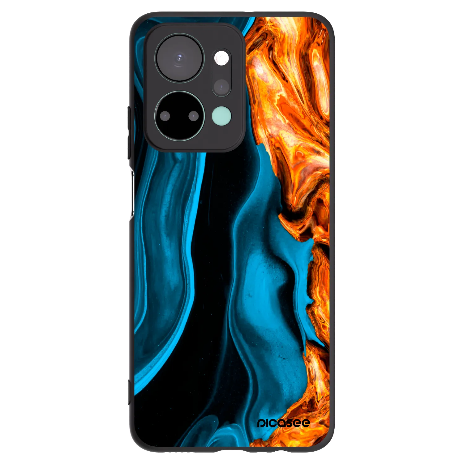 Picasee Μαύρη θήκη σιλικόνης για Honor X7a - Gold blue