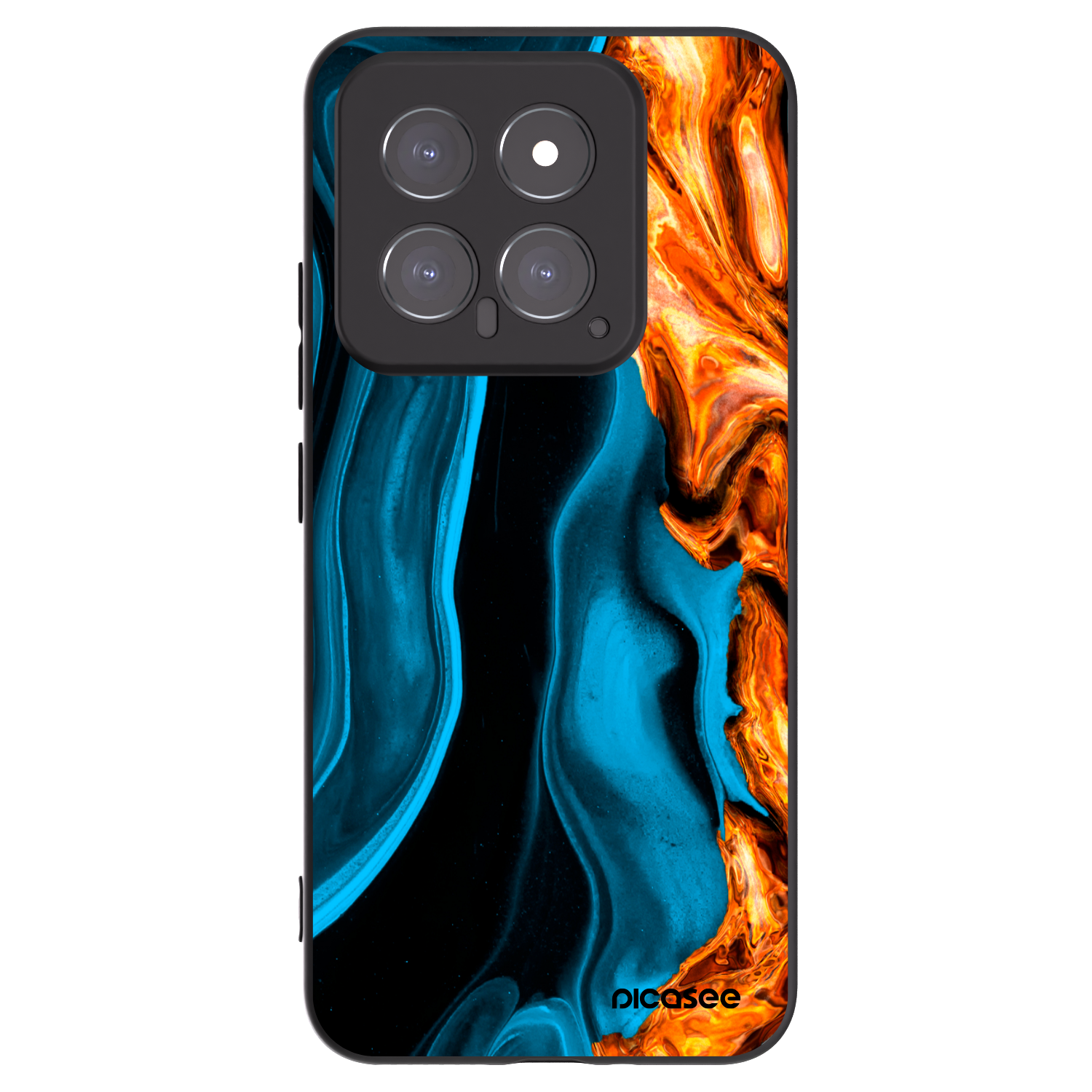 Picasee Μαύρη θήκη σιλικόνης για Xiaomi 14 - Gold blue