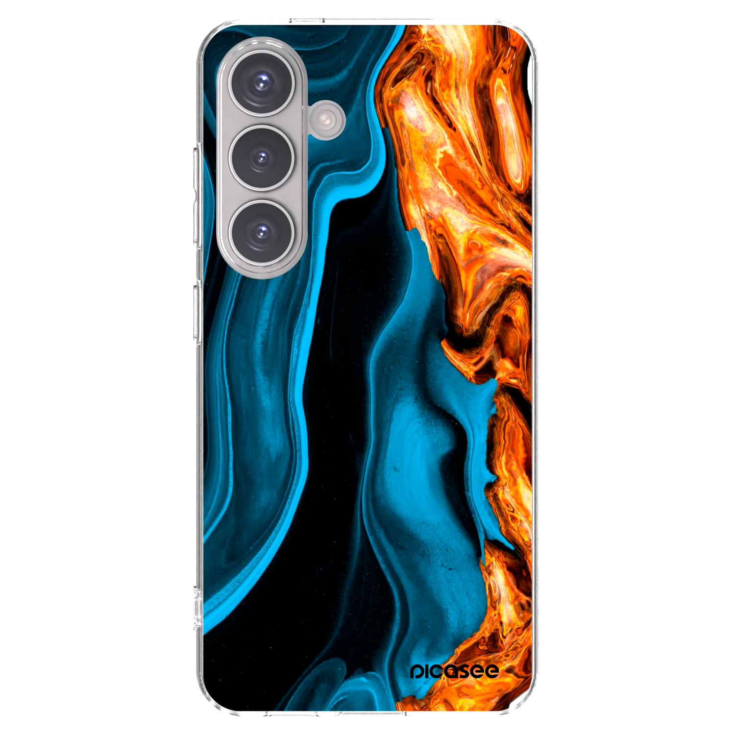 Picasee διαφανής θήκη σιλικόνης Samsung Galaxy S24 S921B 5G - Gold blue