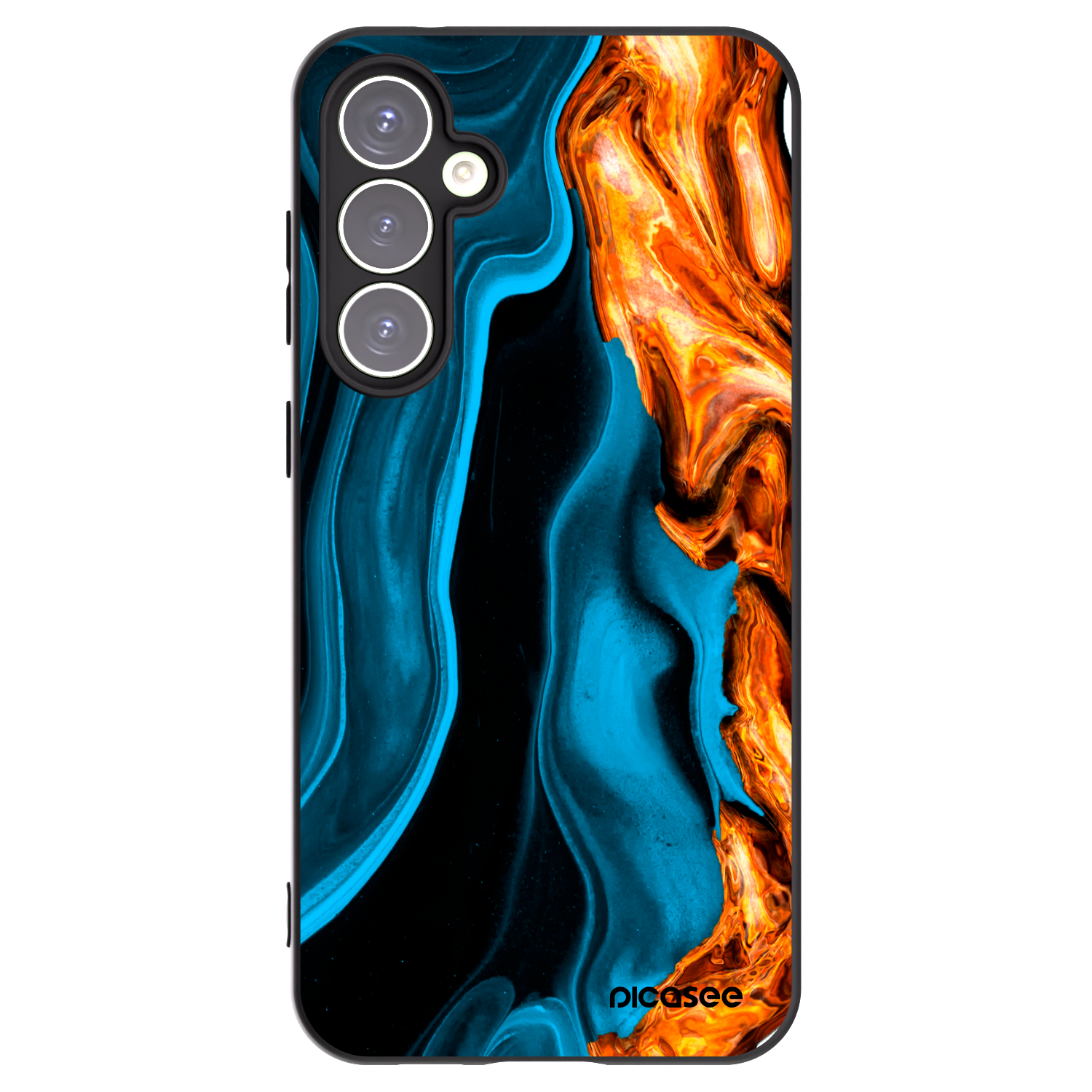 Picasee Μαύρη θήκη σιλικόνης για Samsung Galaxy S23 FE S711B - Gold blue