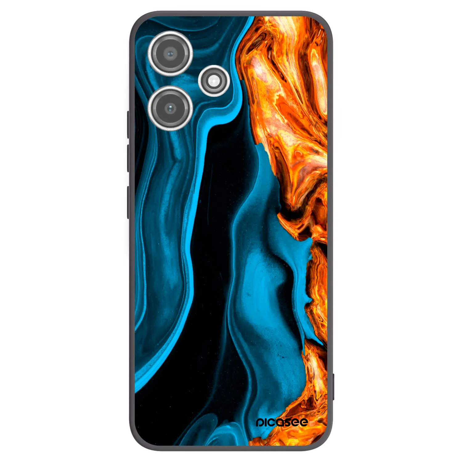 Picasee Μαύρη θήκη σιλικόνης για Xiaomi Redmi 12 5G - Gold blue