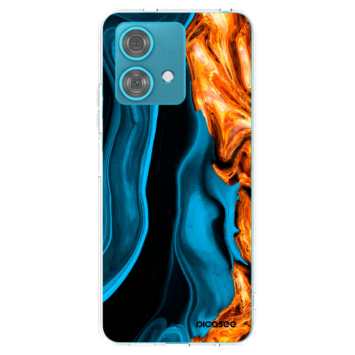 Picasee διαφανής θήκη σιλικόνης Motorola Edge 40 Neo - Gold blue