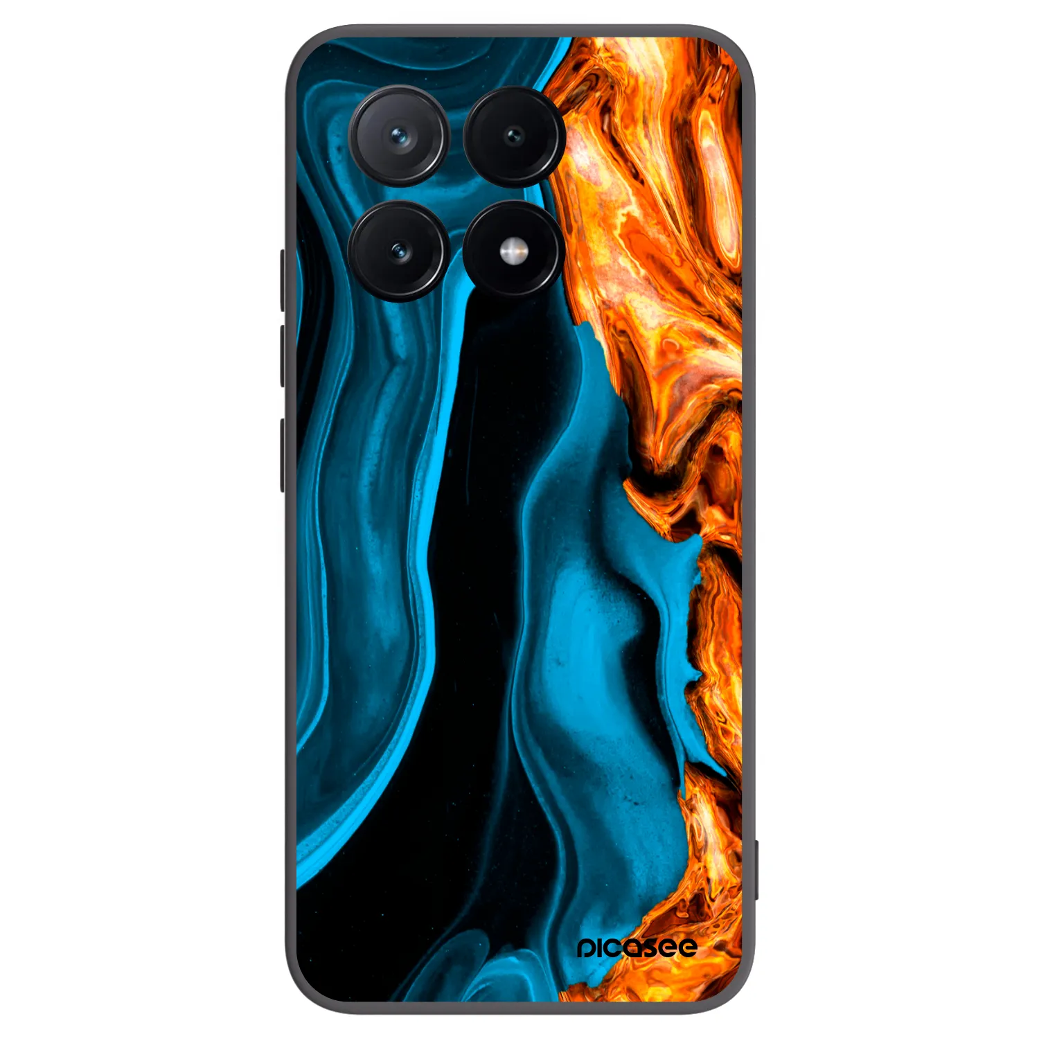 Picasee Μαύρη θήκη σιλικόνης για Xiaomi Poco X6 Pro - Gold blue