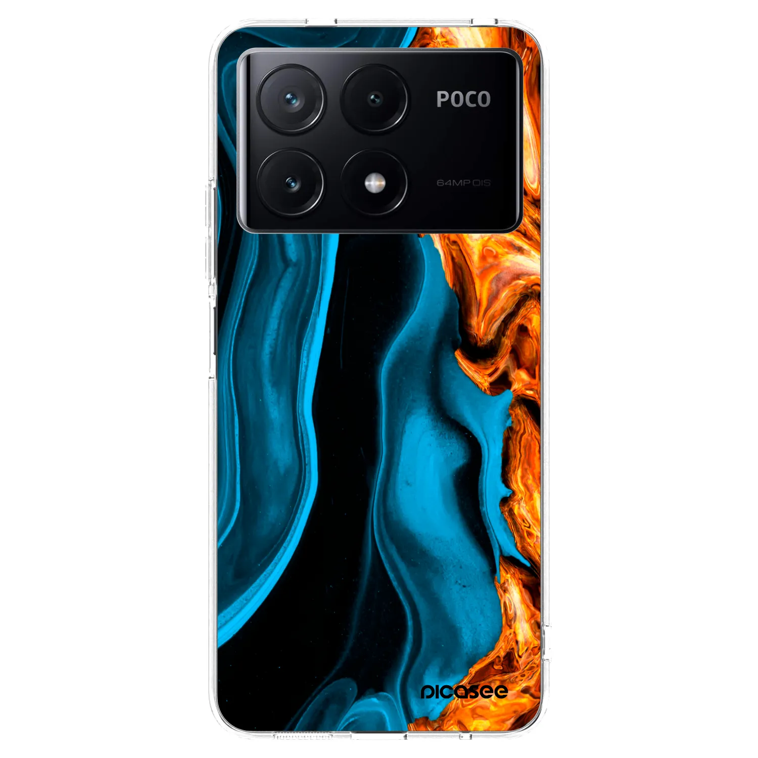 Picasee διαφανής θήκη σιλικόνης Xiaomi Poco X6 Pro - Gold blue