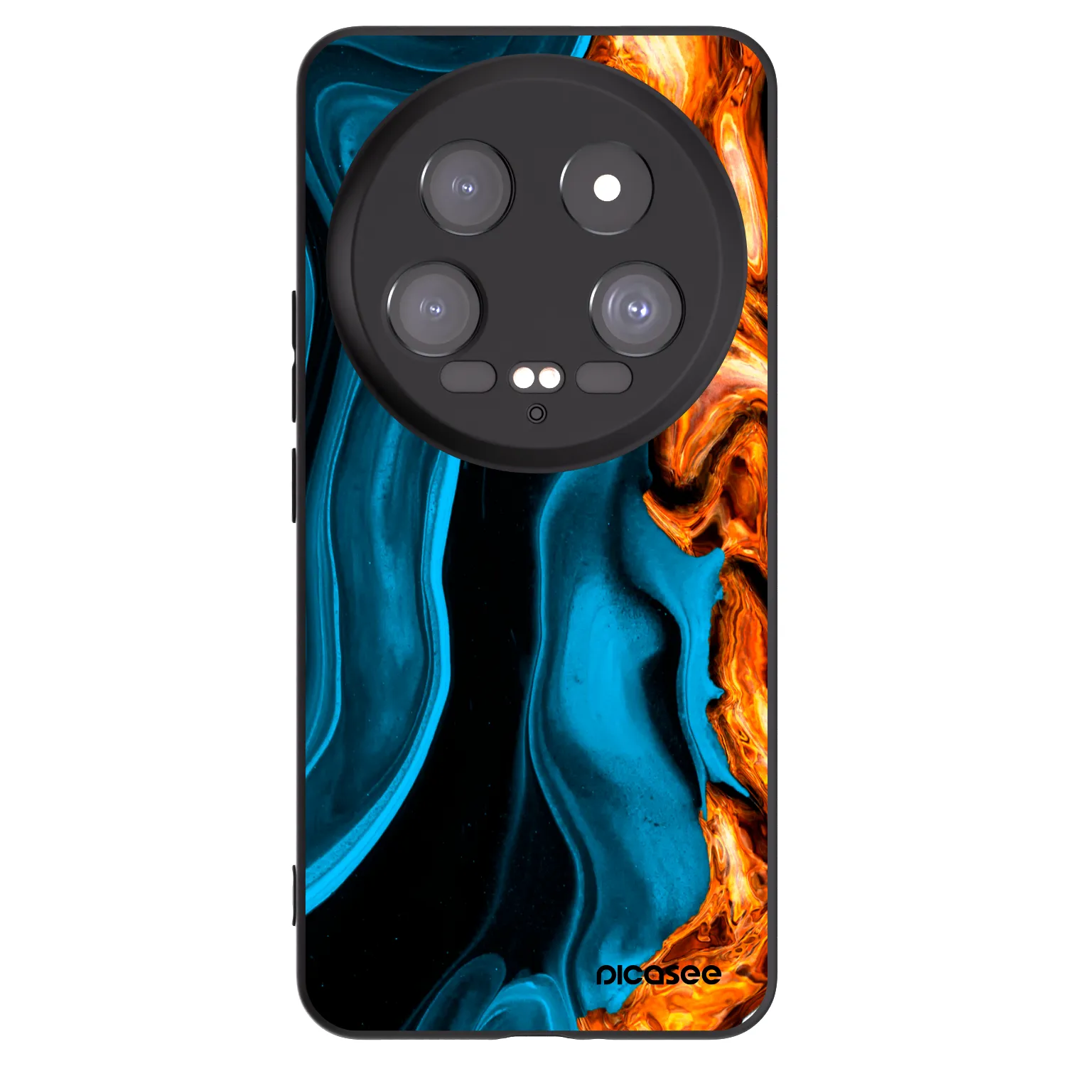 Picasee Μαύρη θήκη σιλικόνης για Xiaomi 14 Ultra - Gold blue