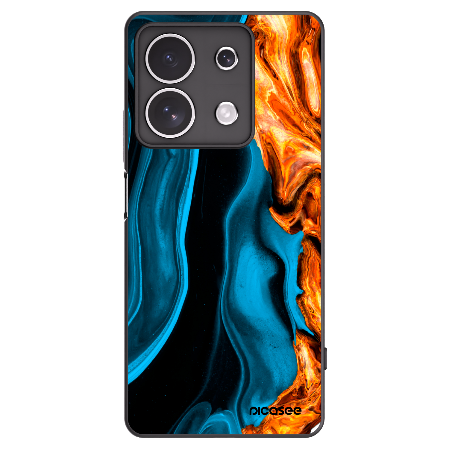 Picasee Μαύρη θήκη σιλικόνης για Xiaomi Redmi Note 13 4G - Gold blue