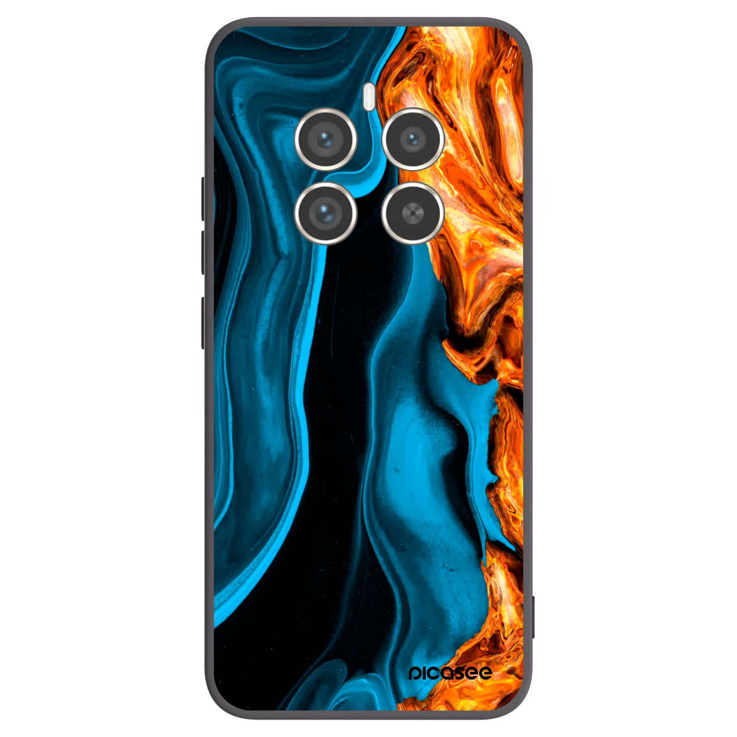 Picasee Μαύρη θήκη σιλικόνης για Realme 12 Pro 5G - Gold blue