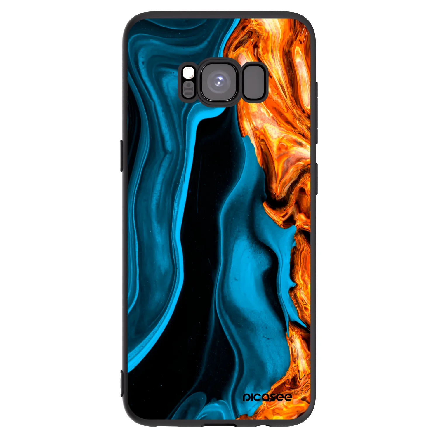 Picasee Μαύρη θήκη σιλικόνης για Samsung Galaxy S8 G950F - Gold blue