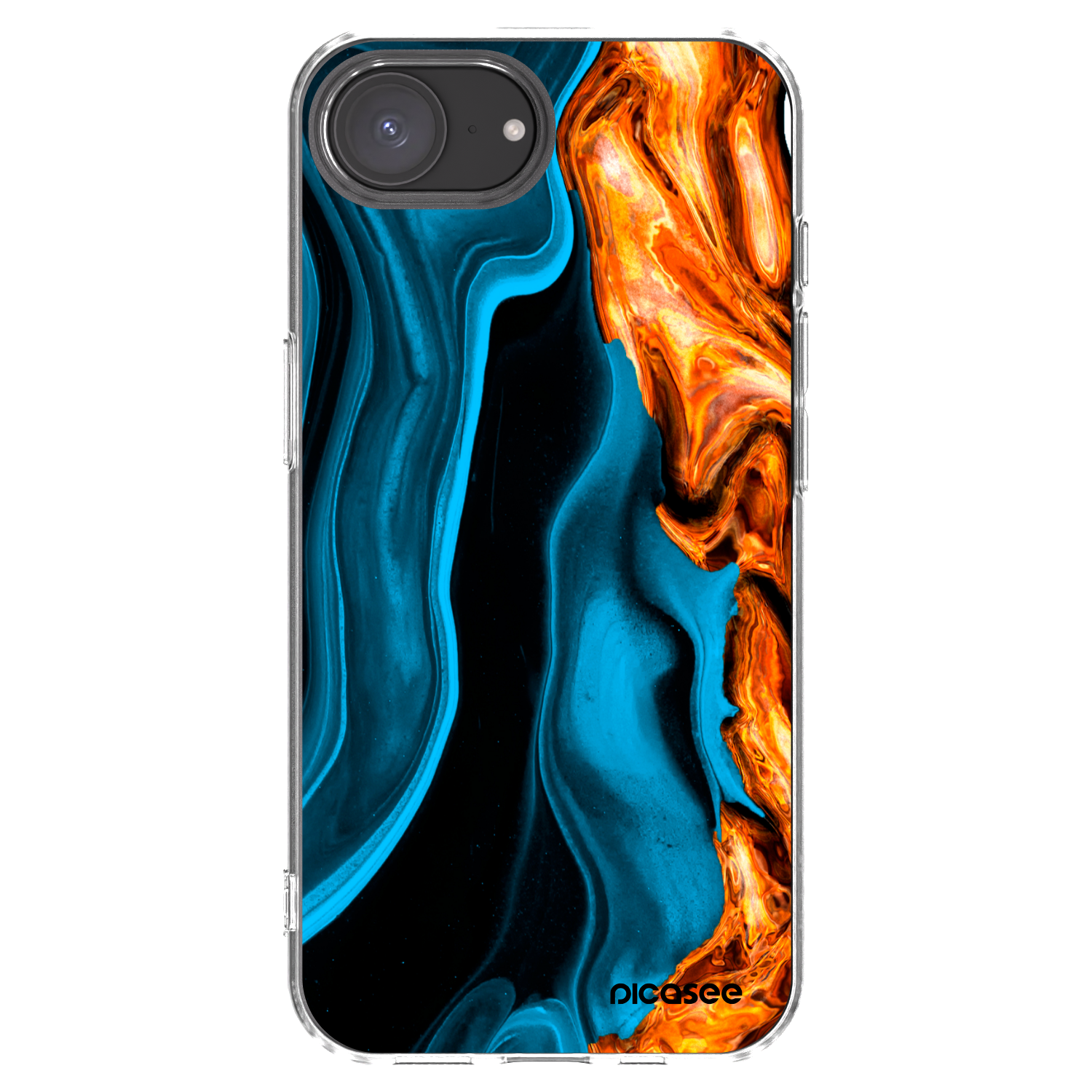Picasee διαφανής θήκη σιλικόνης Apple iPhone 16e - Gold blue