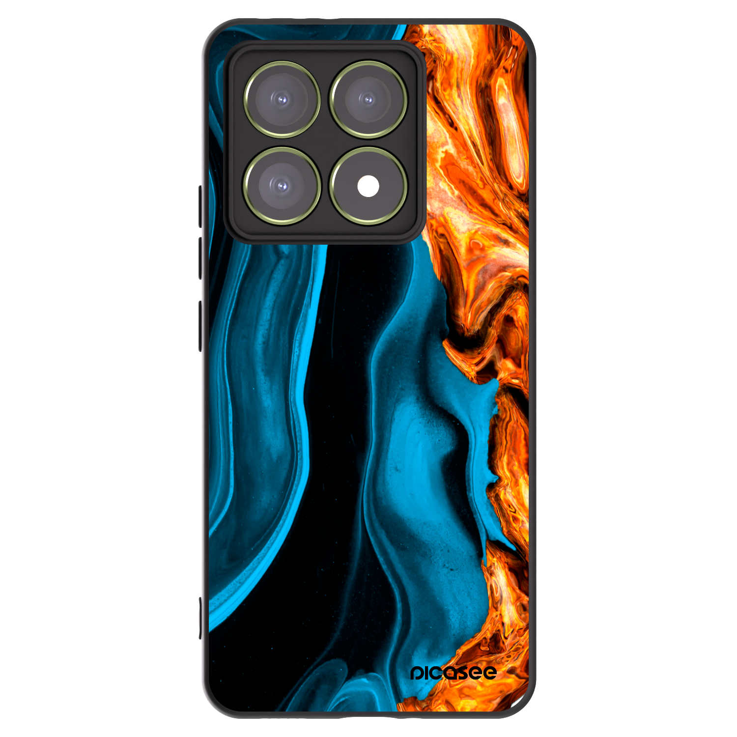 Picasee Μαύρη θήκη σιλικόνης για Xiaomi 14T - Gold blue