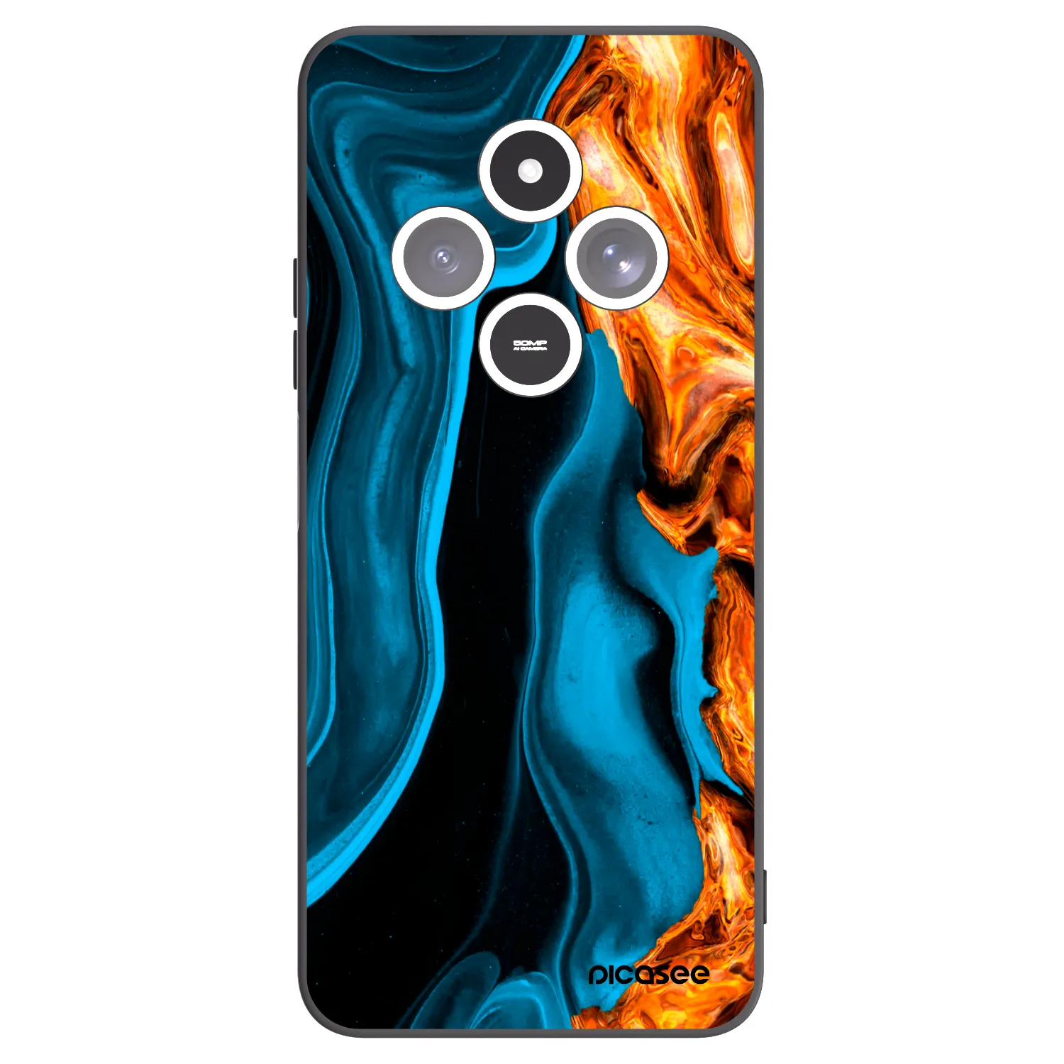 Picasee Μαύρη θήκη σιλικόνης για Xiaomi Redmi 14C - Gold blue