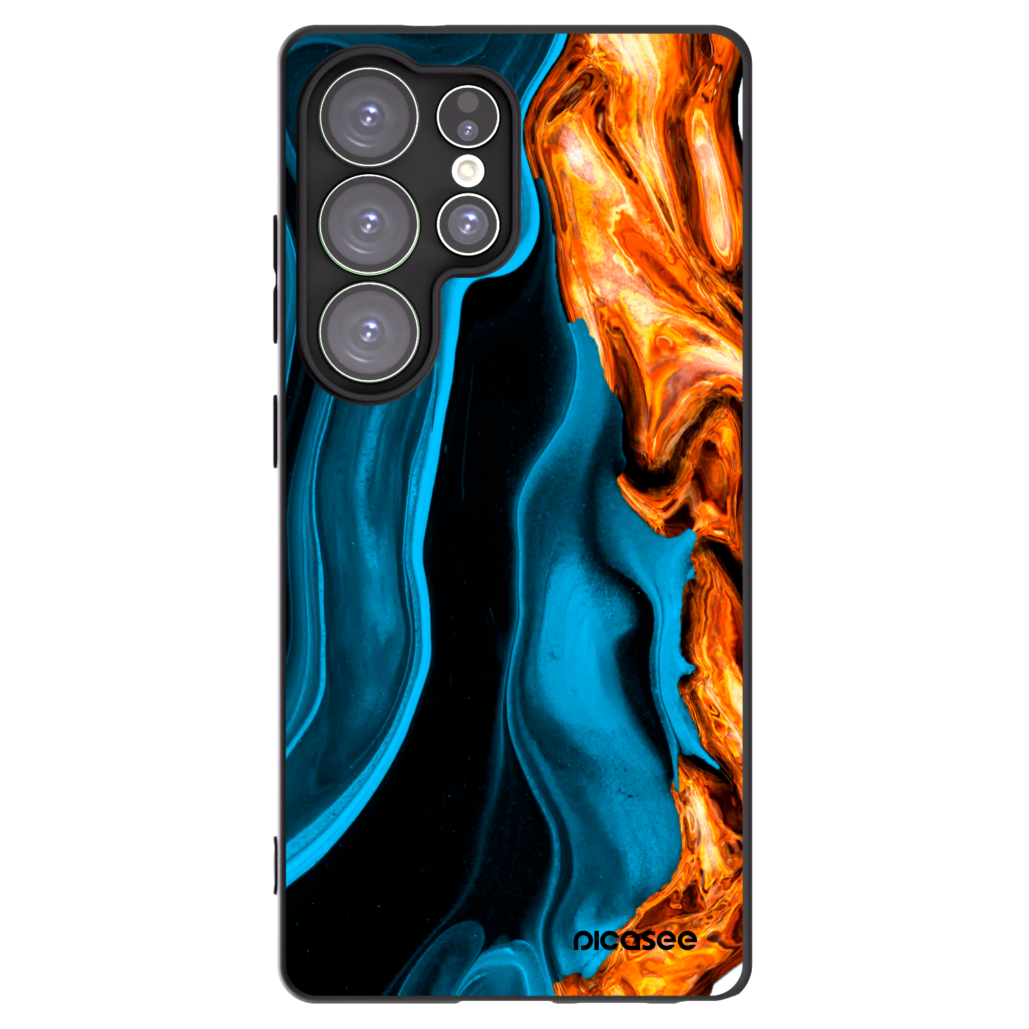 Picasee Μαύρη θήκη σιλικόνης για Samsung Galaxy S25 Ultra 5G - Gold blue