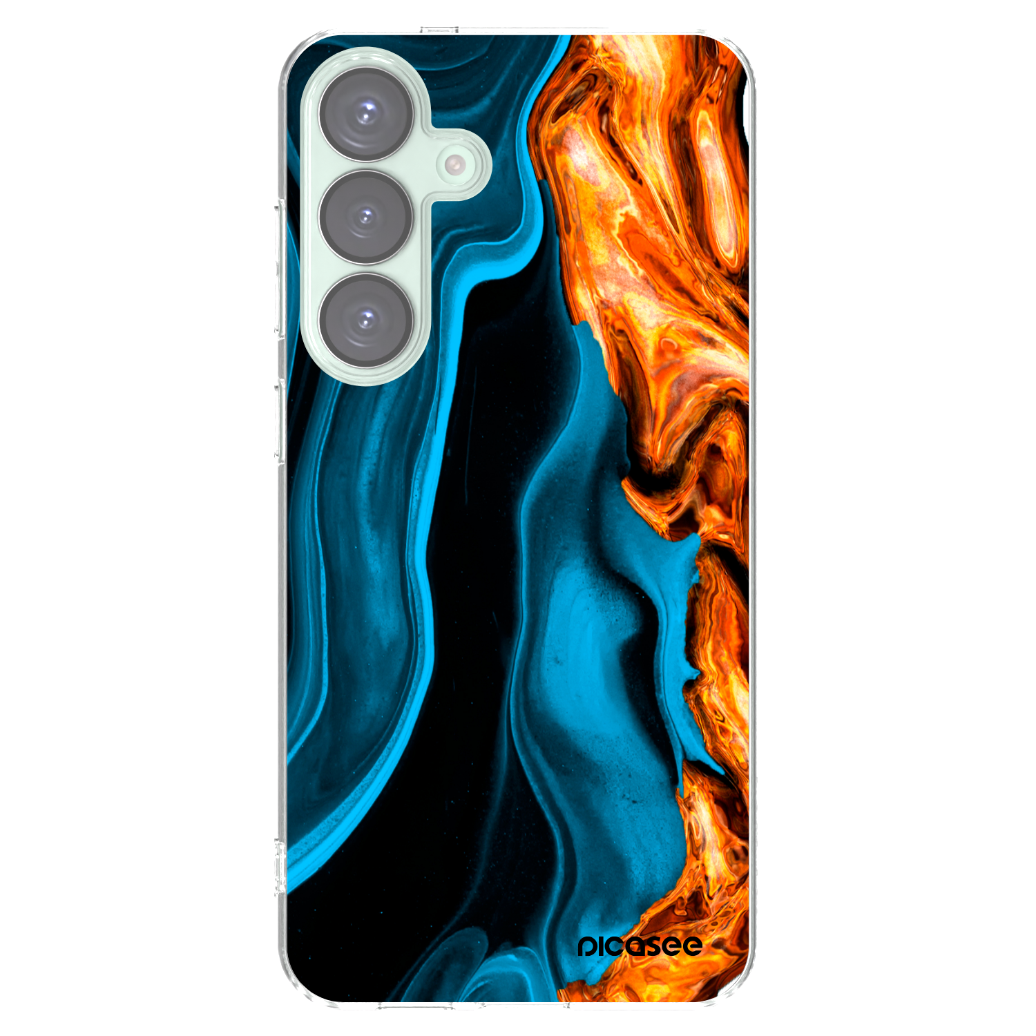 Picasee διαφανής θήκη σιλικόνης Samsung Galaxy S25+ 5G - Gold blue