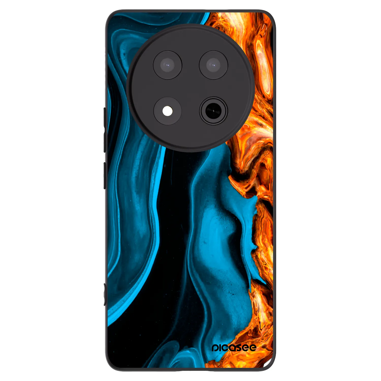 Picasee Μαύρη θήκη σιλικόνης για Honor Magic7 Lite 5G - Gold blue